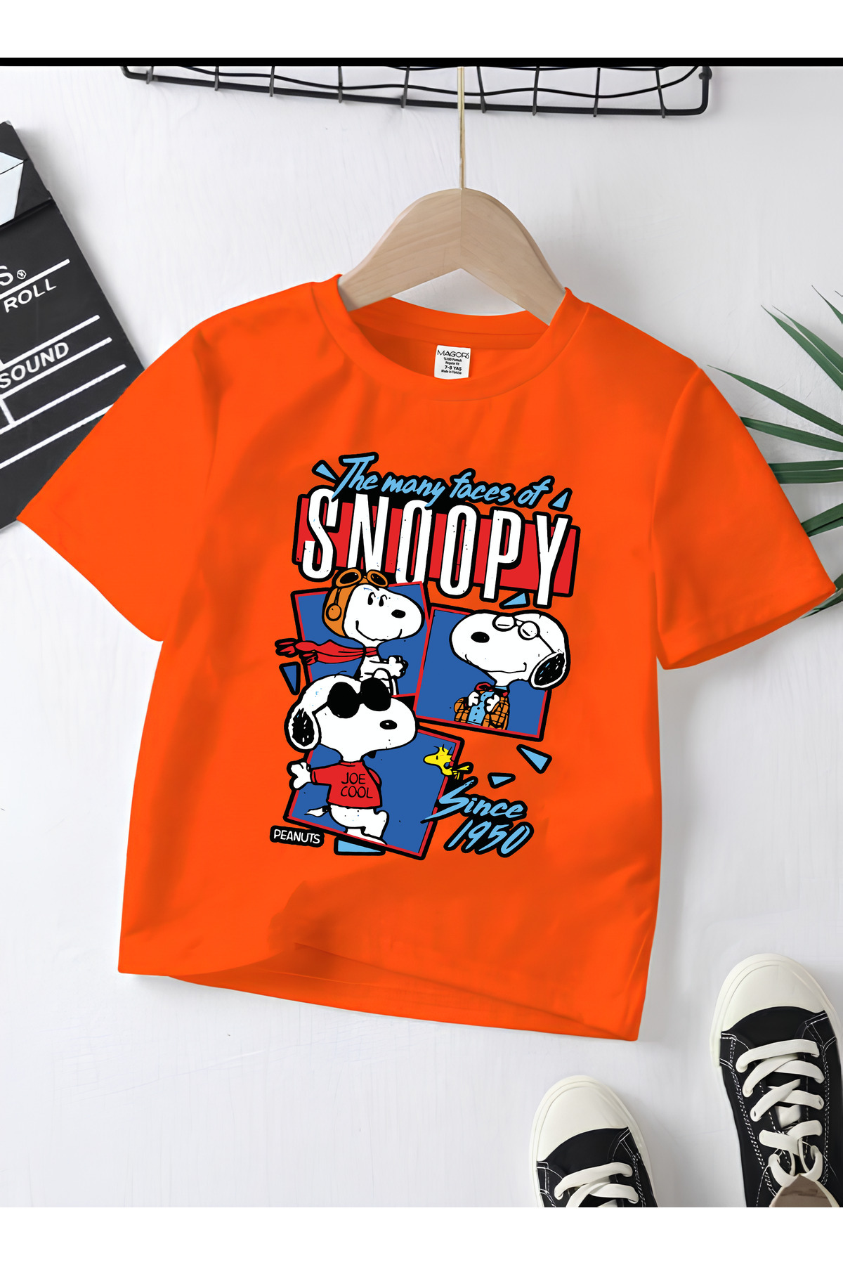 SNOOPY PRINTED 100% COTTON REGULAR MOLD CHILDREN AND YOUNG TSHIRT