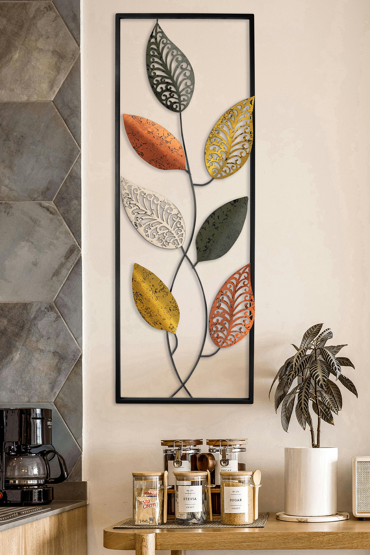 Della Metal Wall Table , Hotel Home Office Wall Decor , Colorful Wall Ornament