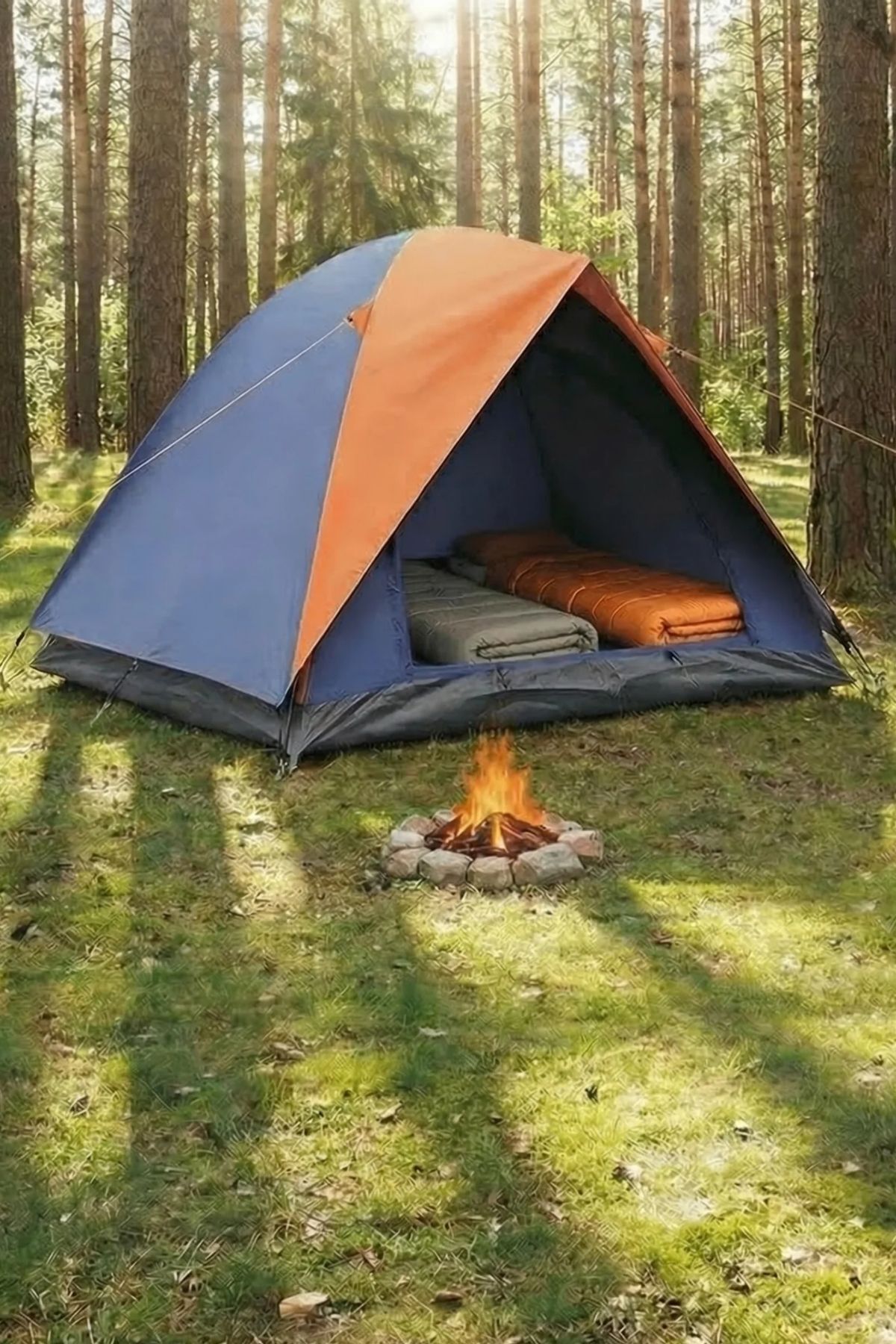 Buffer ® 4 Kişilik Manuel Kurulum Gölgelikli Kamp Çadırı – Aile, Doğa, Piknik ve Outdoor 200x200x135