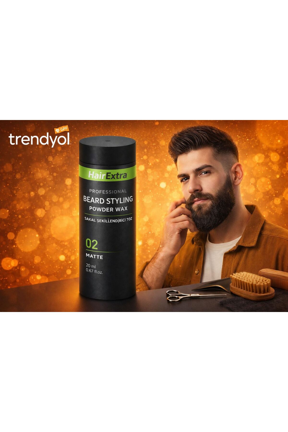 Profesyonel Sakal Şekillendirici Toz Wax – Mat Görünüm & Güçlü Tutuş 20 gr — HE003 — تصویر 3 از 4