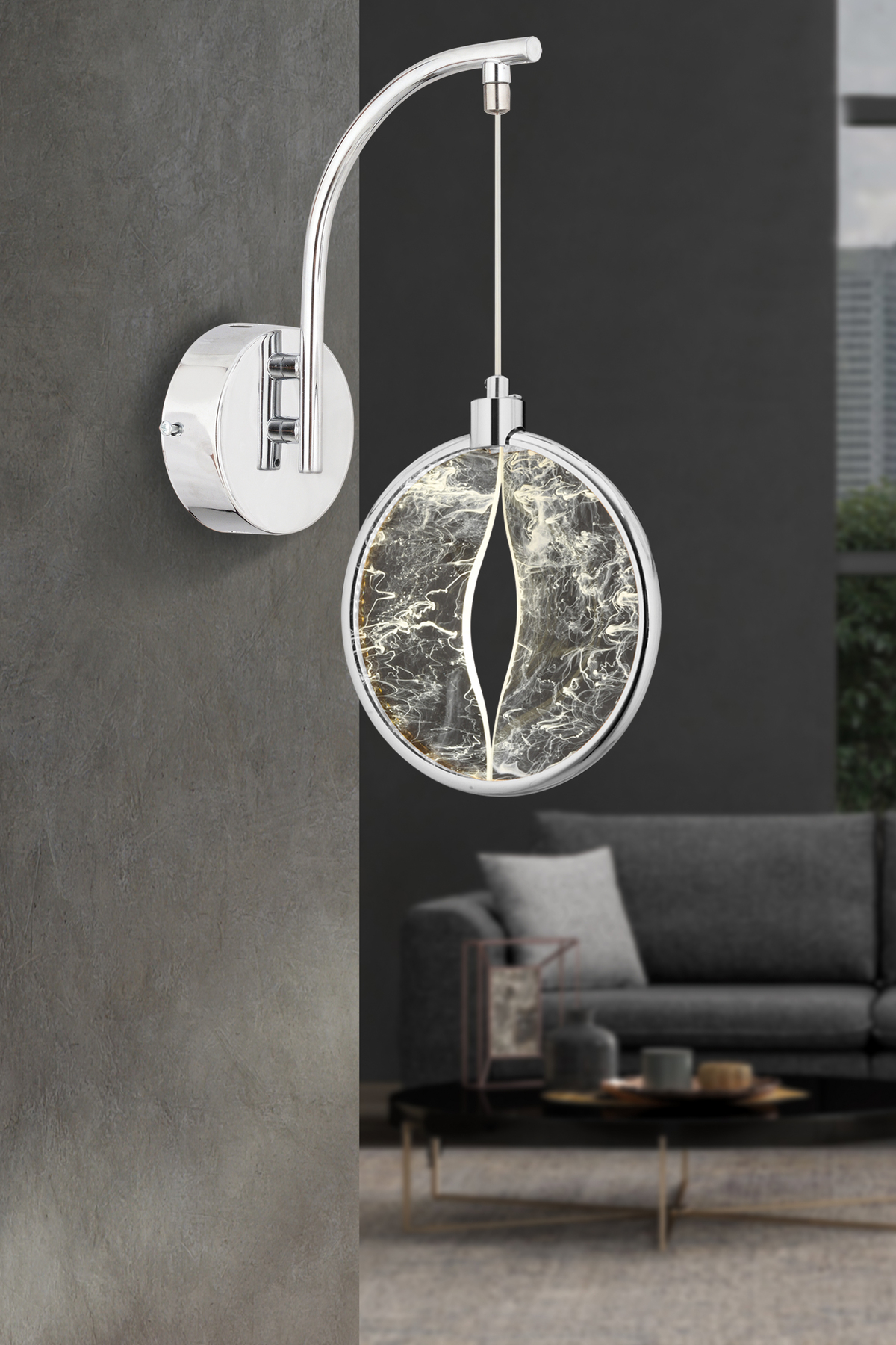 Asian Sconce Single Silver 3 Color Led Modern Luxury Led Sconce