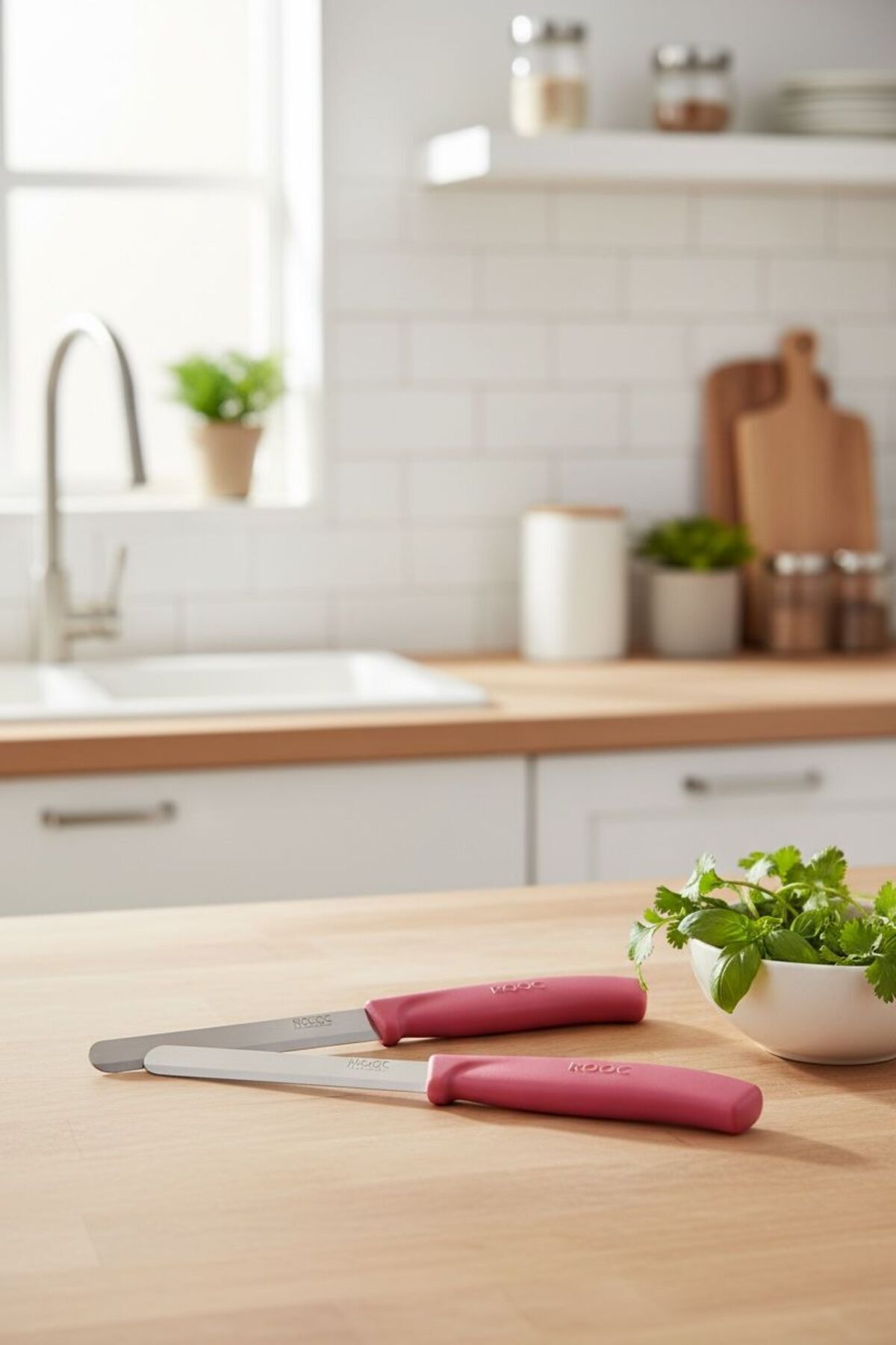 Rooc 2’li Pembe Bıçak | Sebze ve Meyve Kesme Bıçağı