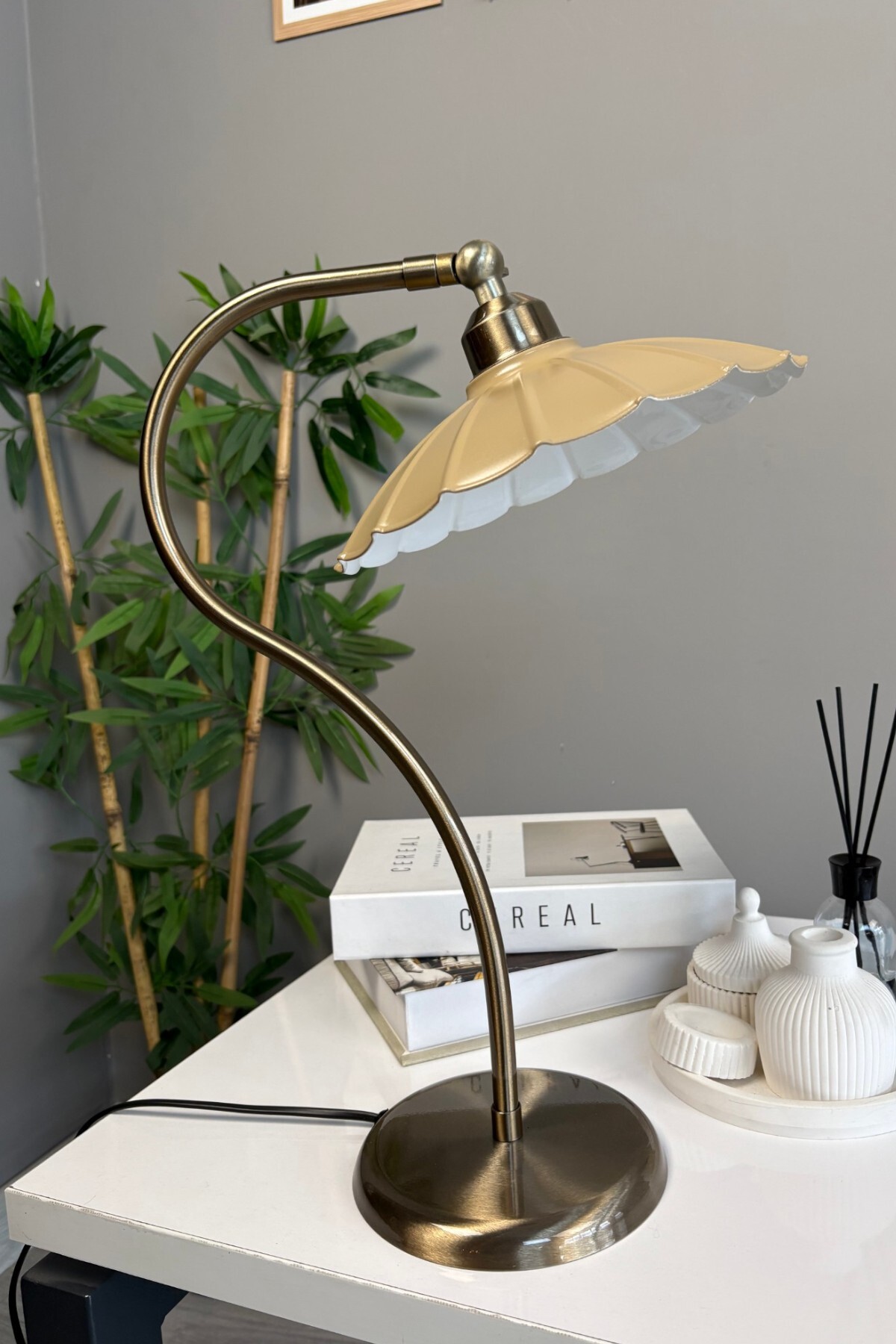 Risso Beige Table Lamp Decorative Lampshade Kids Room Bedside Lamp Reading Lamp