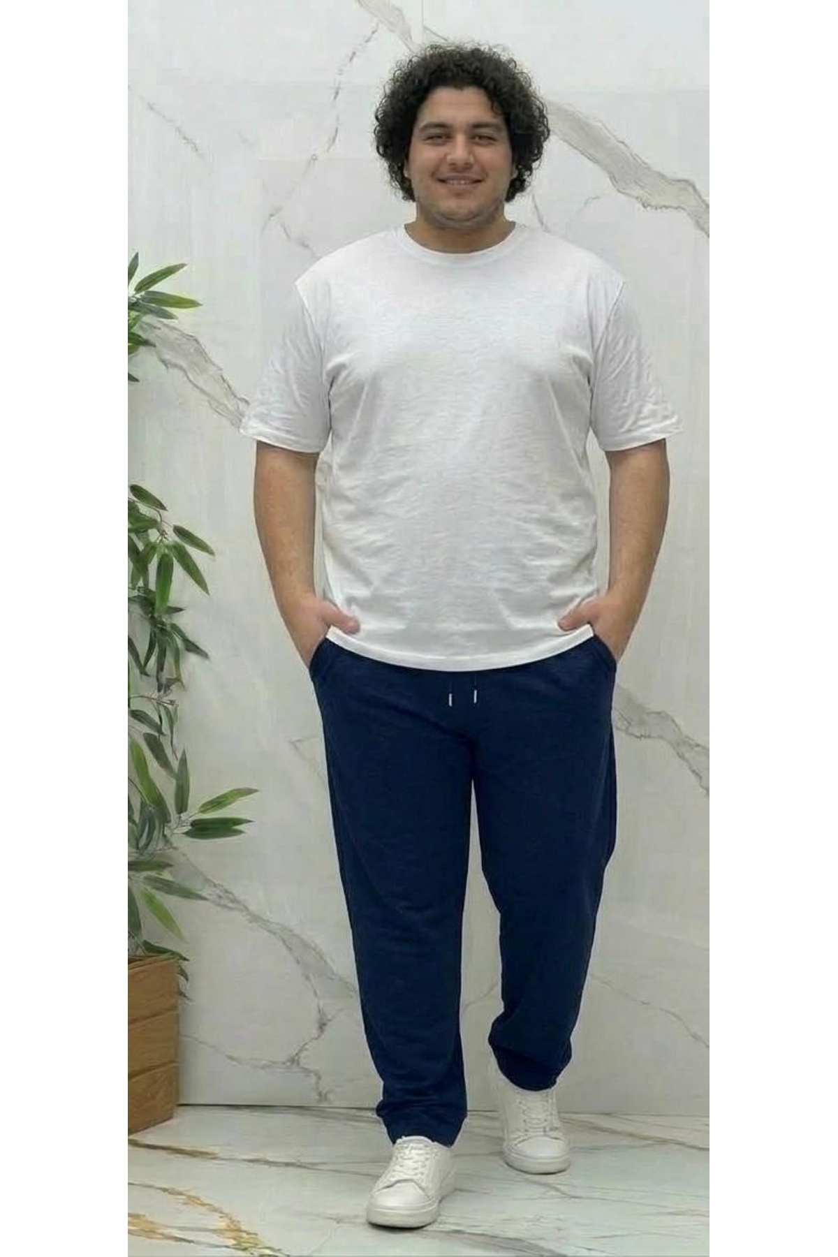 FİTGO Erkek Battal Baggy Model Lacivert Eşofman Altı