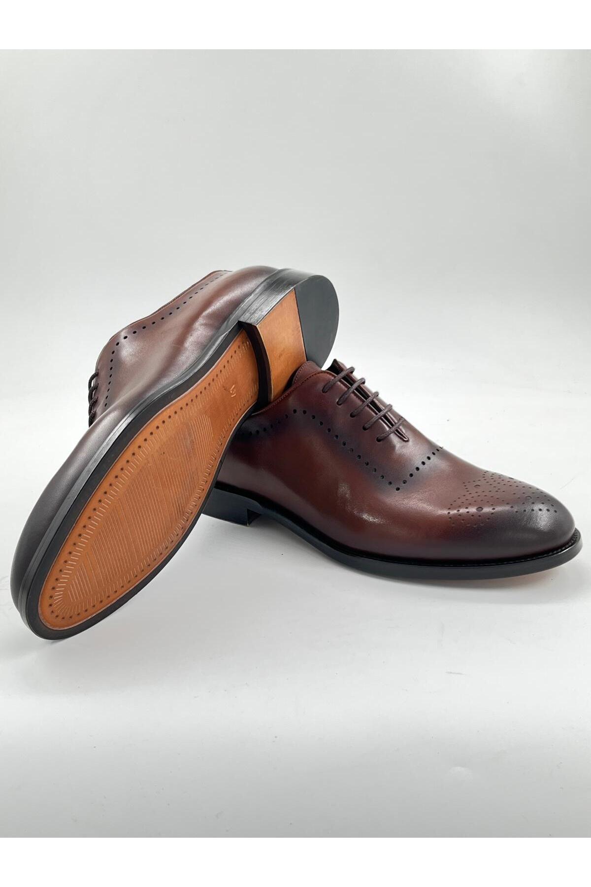PATRICK CASSA  Erkek Kahve Deri Klasik Bağcıklı Ayakkabı Hafif Rahat Günlük Ofis Kullanım - Görsel 4