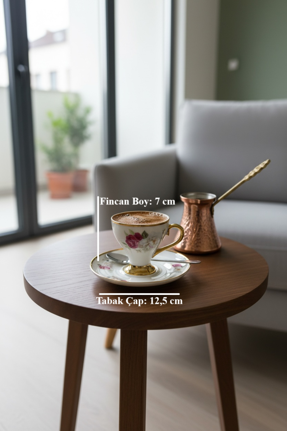 Acar Cleome 6’lı Vintage Fincan Seti | Çiçek Desenli Dekoratif Kahve Fincanı