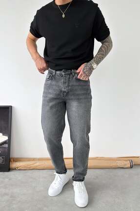 hafkagiyim Koyu Gri Soft Degrade Boyfriend Pantolon