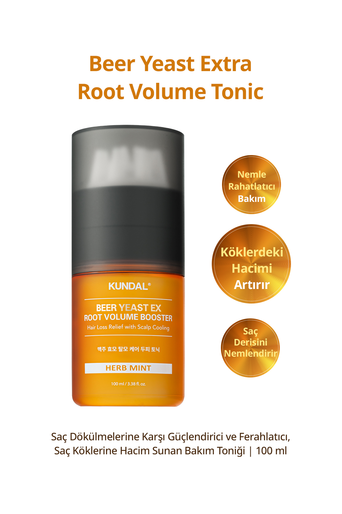 Kundal Saç Dökülmesi Karşıtı Ferahlatan Köklere Hacim Sunan Tonik Beer Yeast Extra Root Volume Tonic — 9233