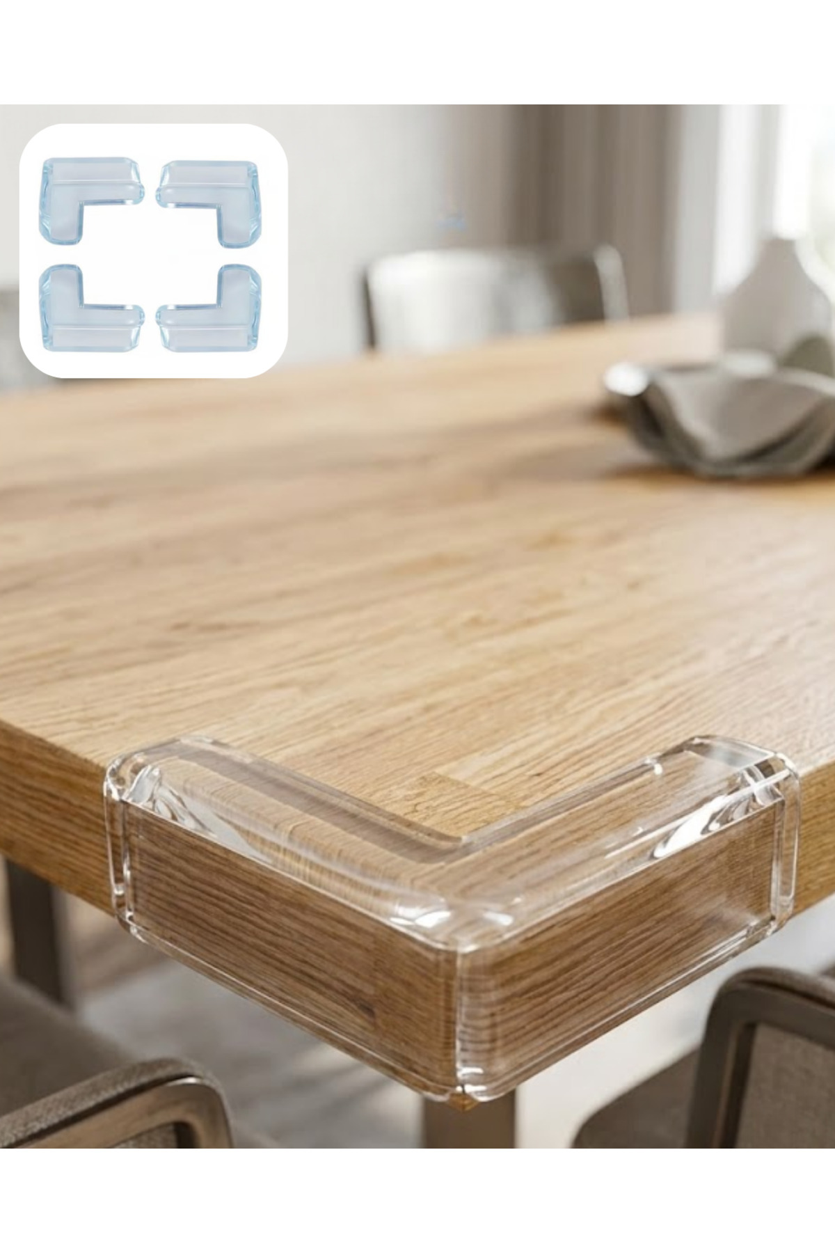 ZERO LAND NRZSNT Çocuk Güvenlik Köşe Koruyucu 4 Lü Set Masa Sehpa (185604) Köşe Atı fotoğrafı 5 (önizleme)