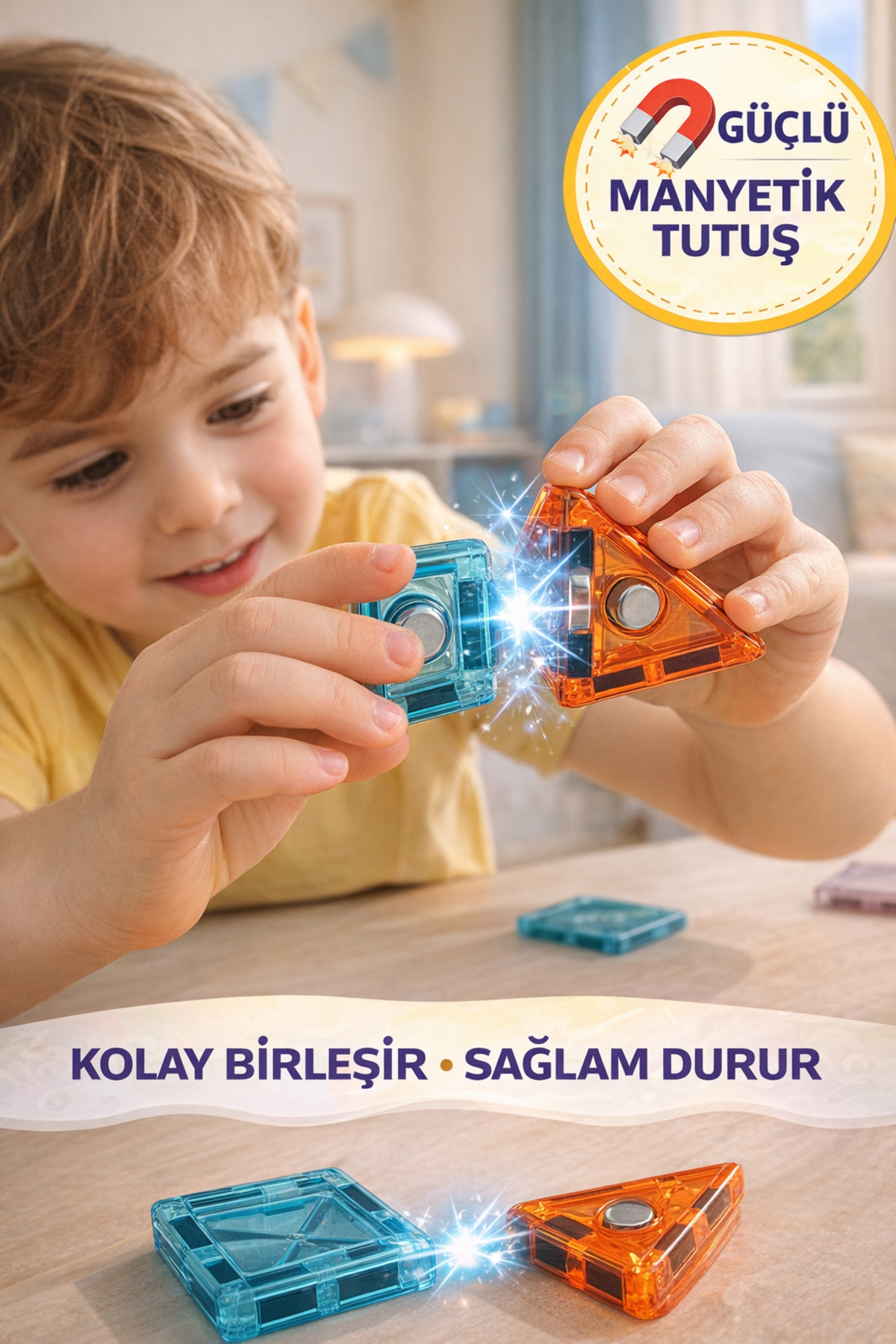 TOYFEST 43 Parça Manyetik Blok Seti – Eğitici Zeka Oyunu, Renkli 3D Yapı Oyuncağı 3+ Yaş I 5.5 cm fotoğrafı 2 (önizleme)