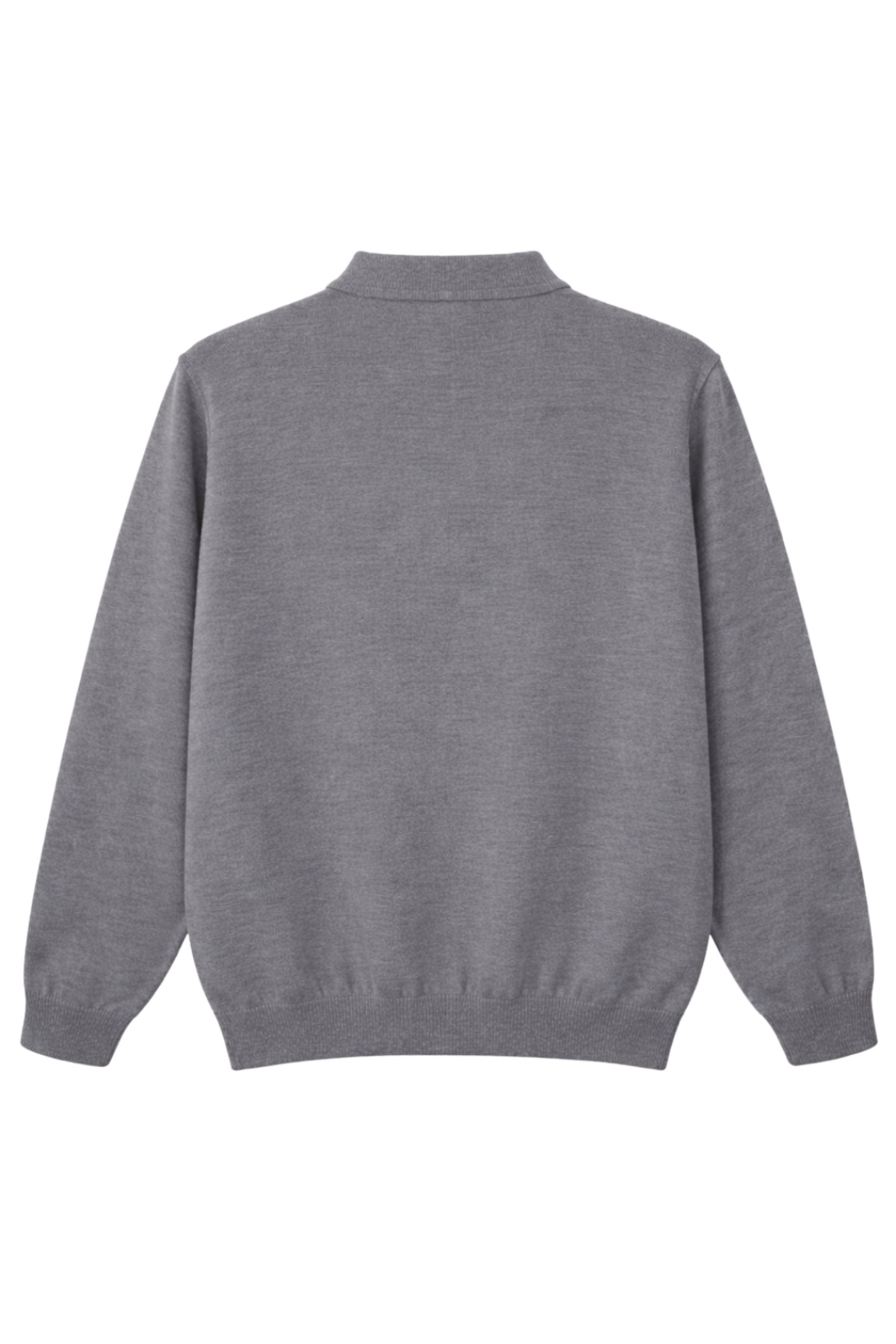 BattalModa Erkek Büyük Beden Füme Polo Yaka Fermuarlı Dokulu Triko Kazak 3XL-4XL-5XL-6XL görsel 5