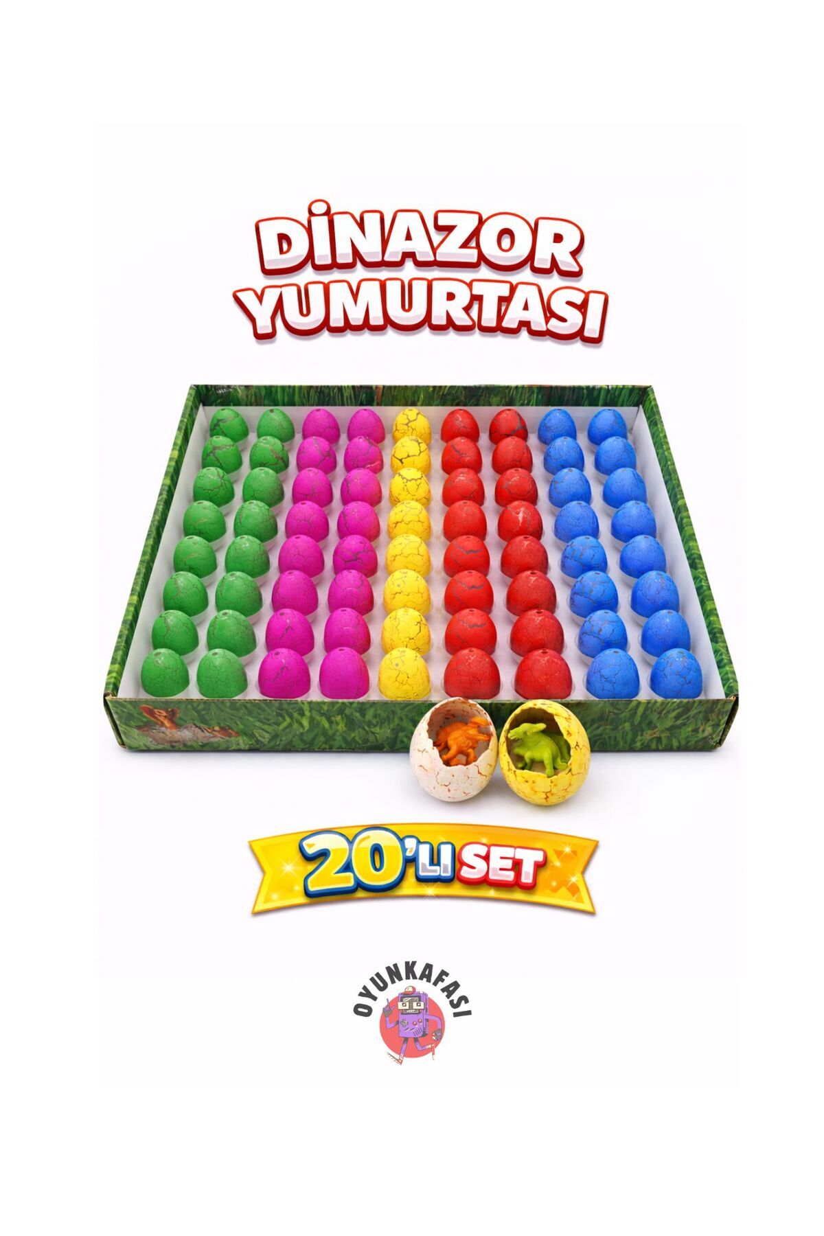 20 Aquatic Dinosaur Eggs – 3cm Cracking Surprise Dinosaur Egg Gift Toy