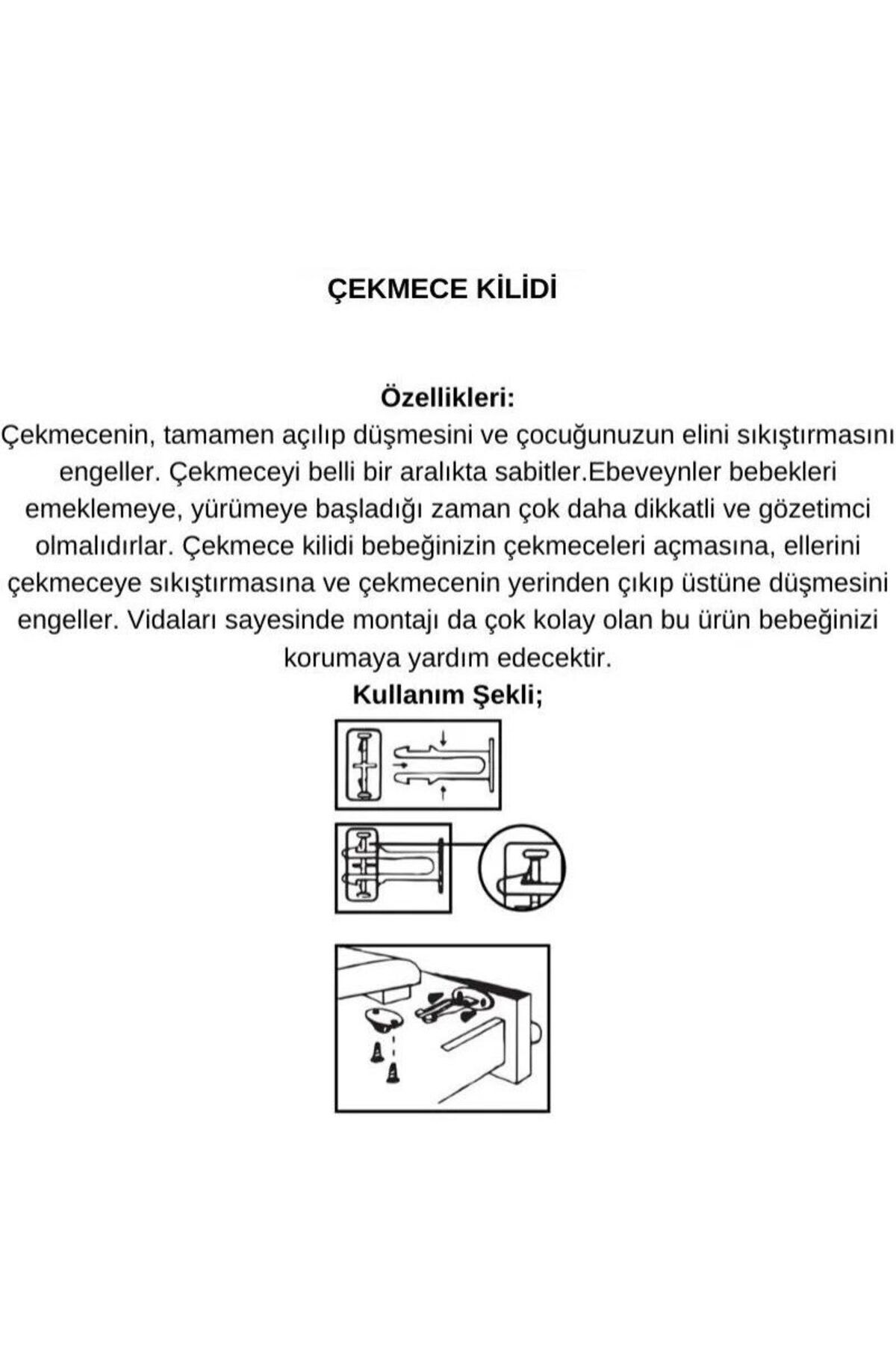 EkoAlışverişDünyam Bebek Çocuk Koruma Kilidi - Dolap Çekmece Kilidi Sürgülü Kilit fotoğrafı 5 (önizleme)