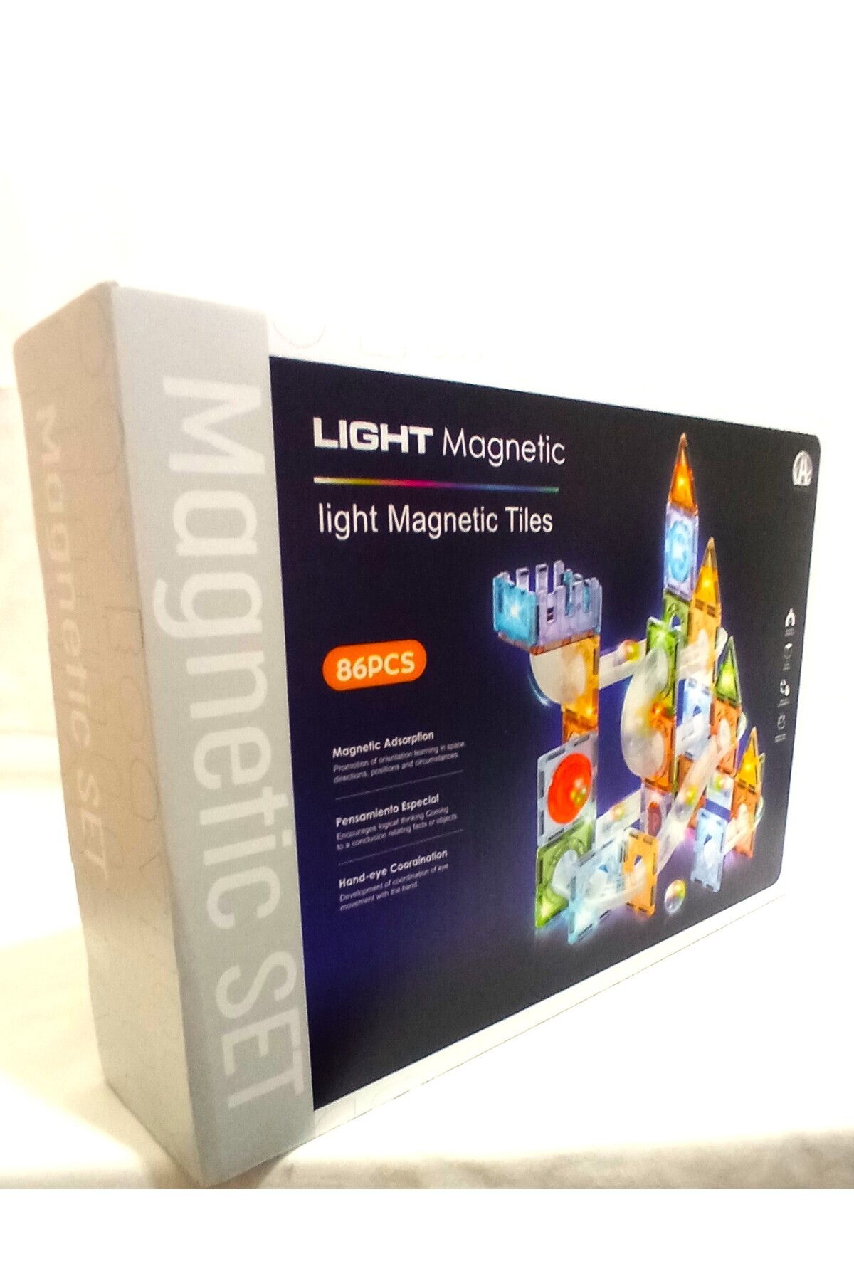 Pufline Yapı Blokları Tam 86 Parça Mıknatıslı Işıklı Manyetik Marble Run fotoğrafı 5 (önizleme)