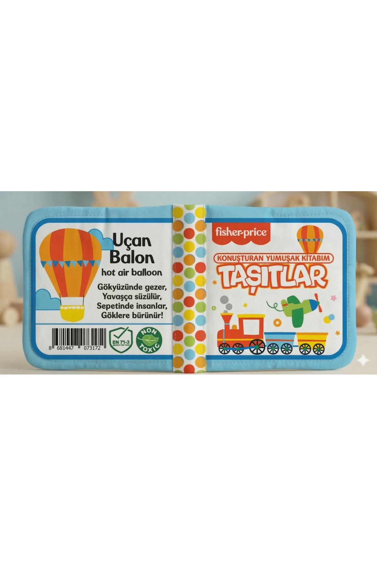 Fisher Price Konuşturan Bebek Kitabı Hışırtılı Sesli, Duyusal, Zeka Gelişim 0-3 Yaş Kitap Eğitim Seti (Taşıtlar) fotoğrafı 6 (önizleme)