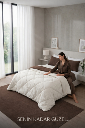 KADINCA SCOTCH Serisi ® | Yün Yorgan Tek Kişilik 155x215 cm | Pamuklu | Bakla...