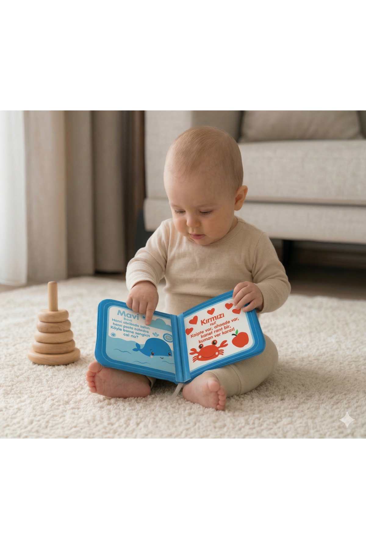 Fisher Price Konuşturan Bebek Kitabı Hışırtılı Sesli, Duyusal, Zeka Gelişim 0-3 Yaş Kitap Eğitim Seti (Renkler) fotoğrafı 7 (önizleme)