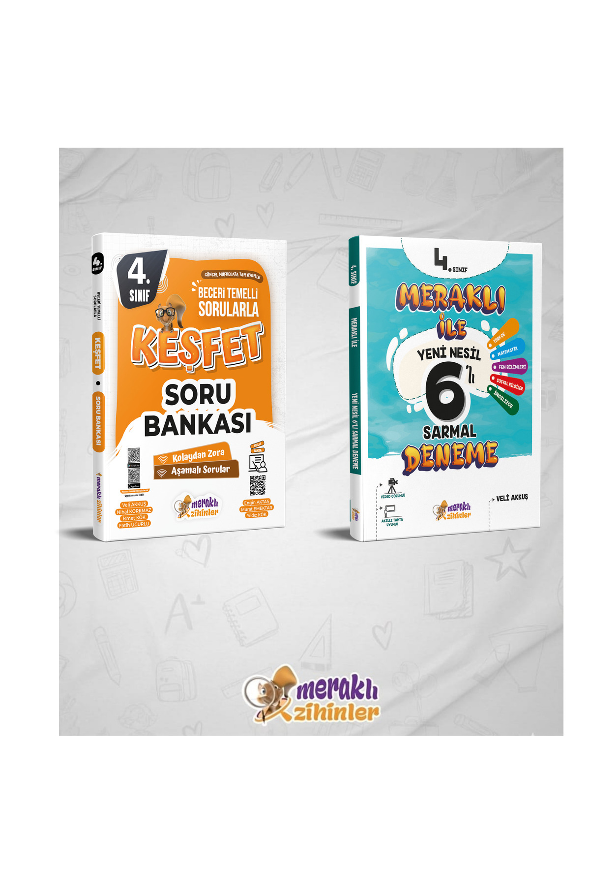 meraklı zihinler 4.SINIF TÜM DERSLER SORU BANKASI + 6'LI SARMAL