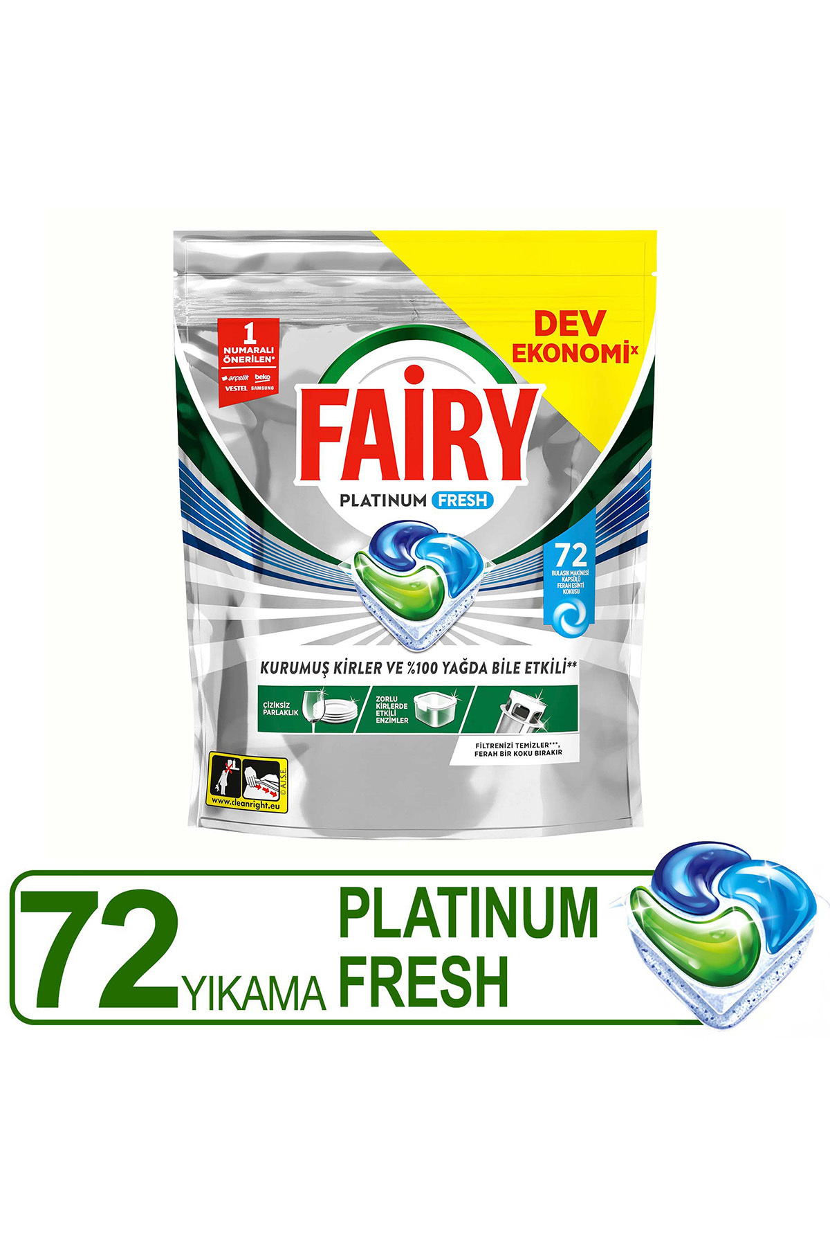 Fairy Platinum Fresh Bulaşık Makinesi Kapsülü 72 Yıkama - Fiyatı, Yorumları