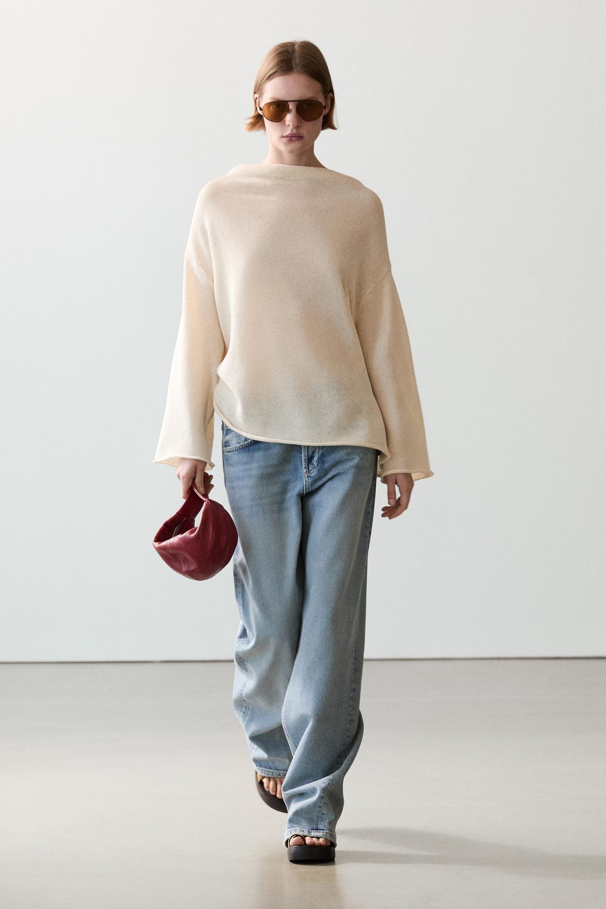 Massimo Dutti  100% cotton jumper with a lace-up back