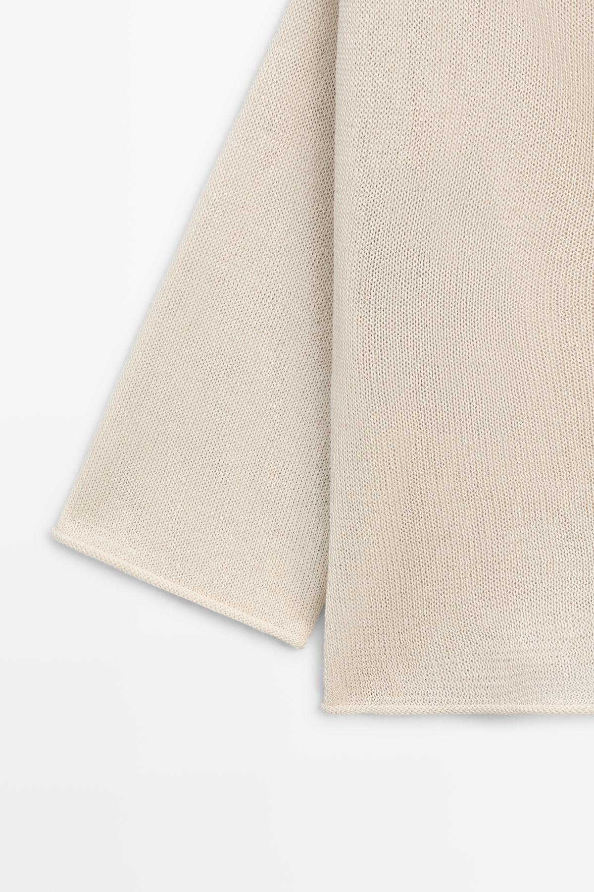 Massimo Dutti  100% cotton jumper with a lace-up back - Görsel 7
