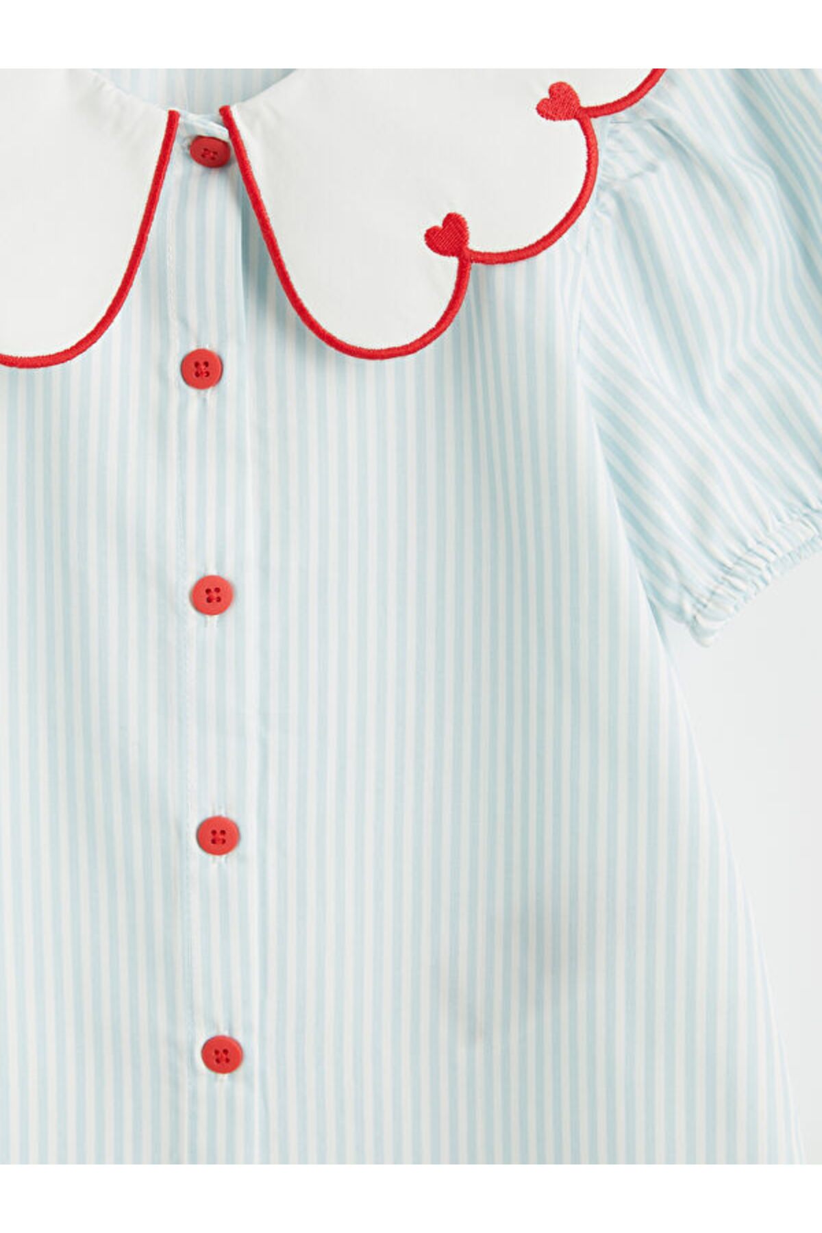 LC Waikiki RMZ GİYİM FARKIYLA Bebe Roba Yaka Çizgili Kız Çocuk Gömlek fotoğrafı 3 (önizleme)