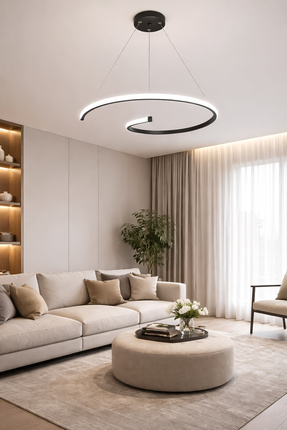 Fer Avize Aura Modern Tasarım Enerji Tasarruflu Dekoratif Led Avize(Beyaz Işı...