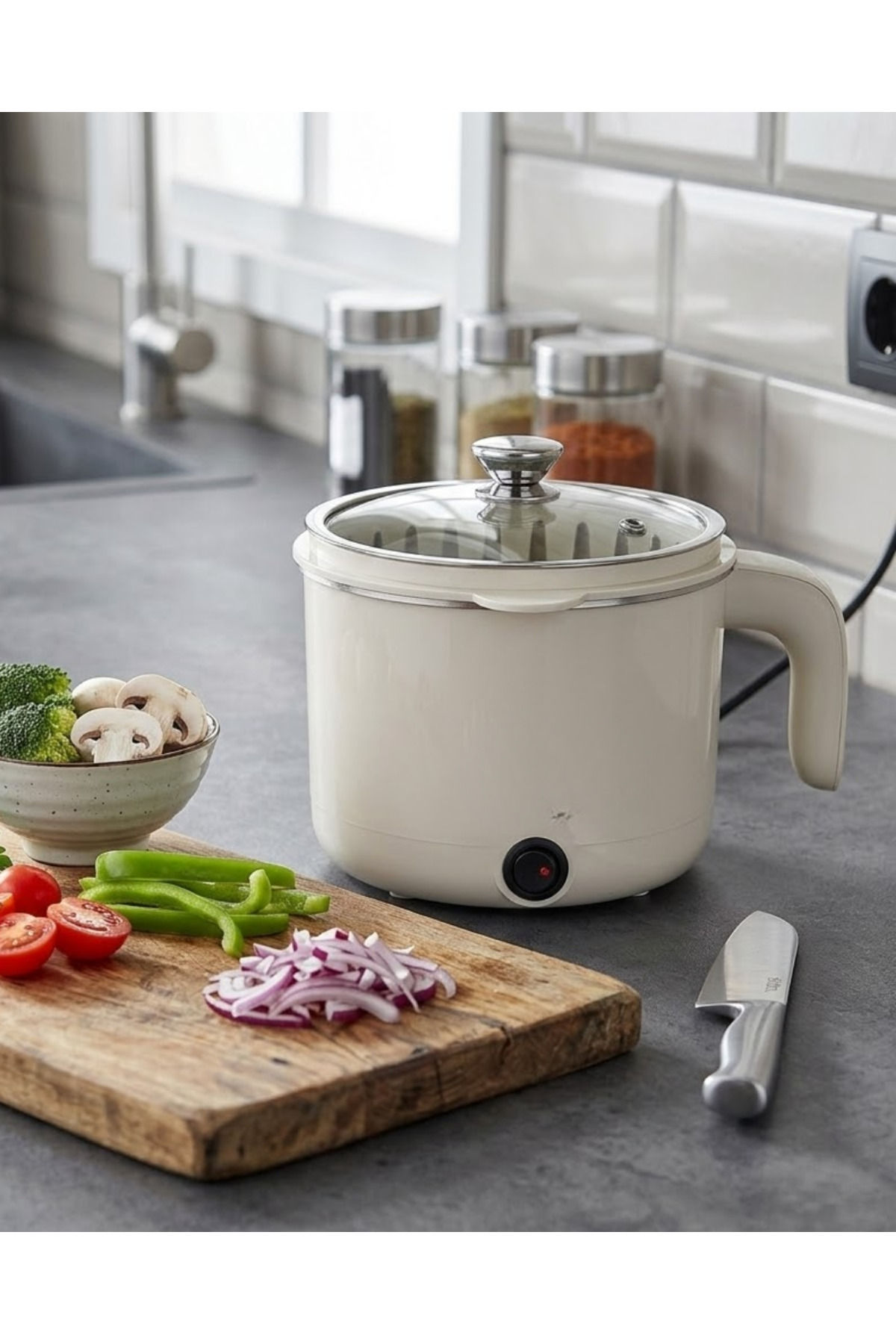 ZERO LAND HNRLISHP Çok Fonksiyonlu Elektrikli Pişirici 1 Litre Buharda Sebze (192306) Pişirme Özellikli fotoğrafı 5 (önizleme)
