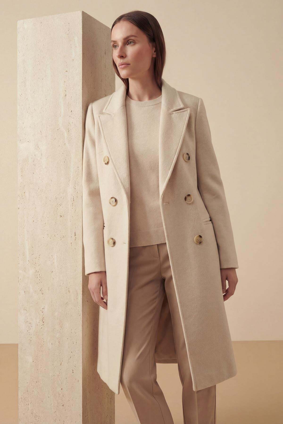 bagis  Bagi's Fleto Cep Kaşe Kaban EKRU