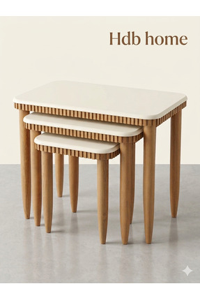 Hdbhome Alya üçlü ekru zigon