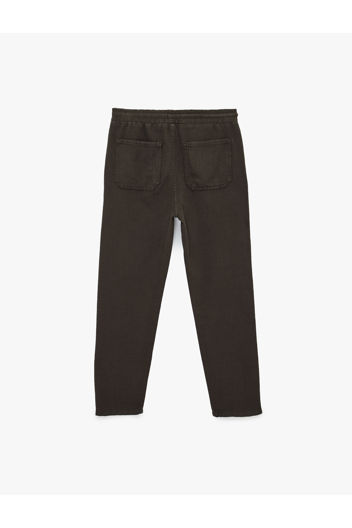 Regular Fit Pamuklu Cepli Beli Bağcıklı Pantolon — قهوه‌ای 6SAM40009IW — تصویر 4 از 5