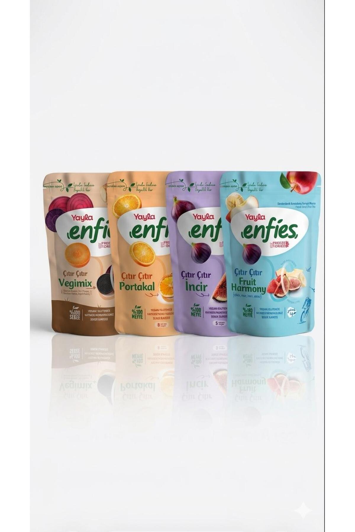 Yayla ENFİES FREZE DRİED KARIŞIK PAKET 4'LÜ SET-(KATKISIZ DOĞAL ATIŞTIRMALIK)