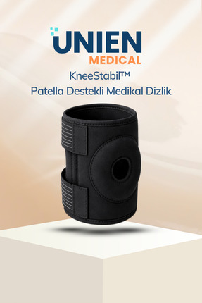 UNIEN Medical KneeStabil™ Patella Destekli Medikal Dizlik – Siyah Ligament De...