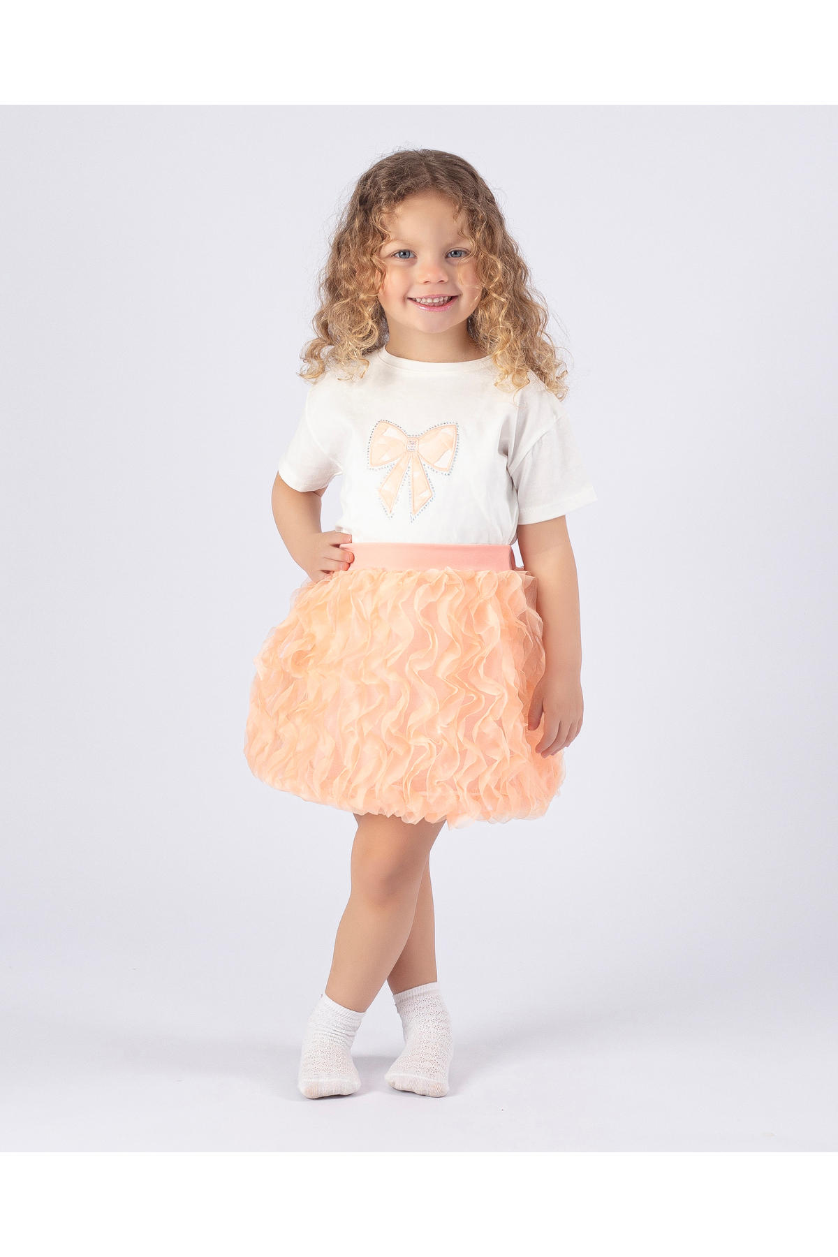 Girls Short Sleeve Bow Tutu Princess Skirt Feast Birthday ,Wedding , Special Day Holiday Evening Dress ( 2-3-4-5 Years Dress )