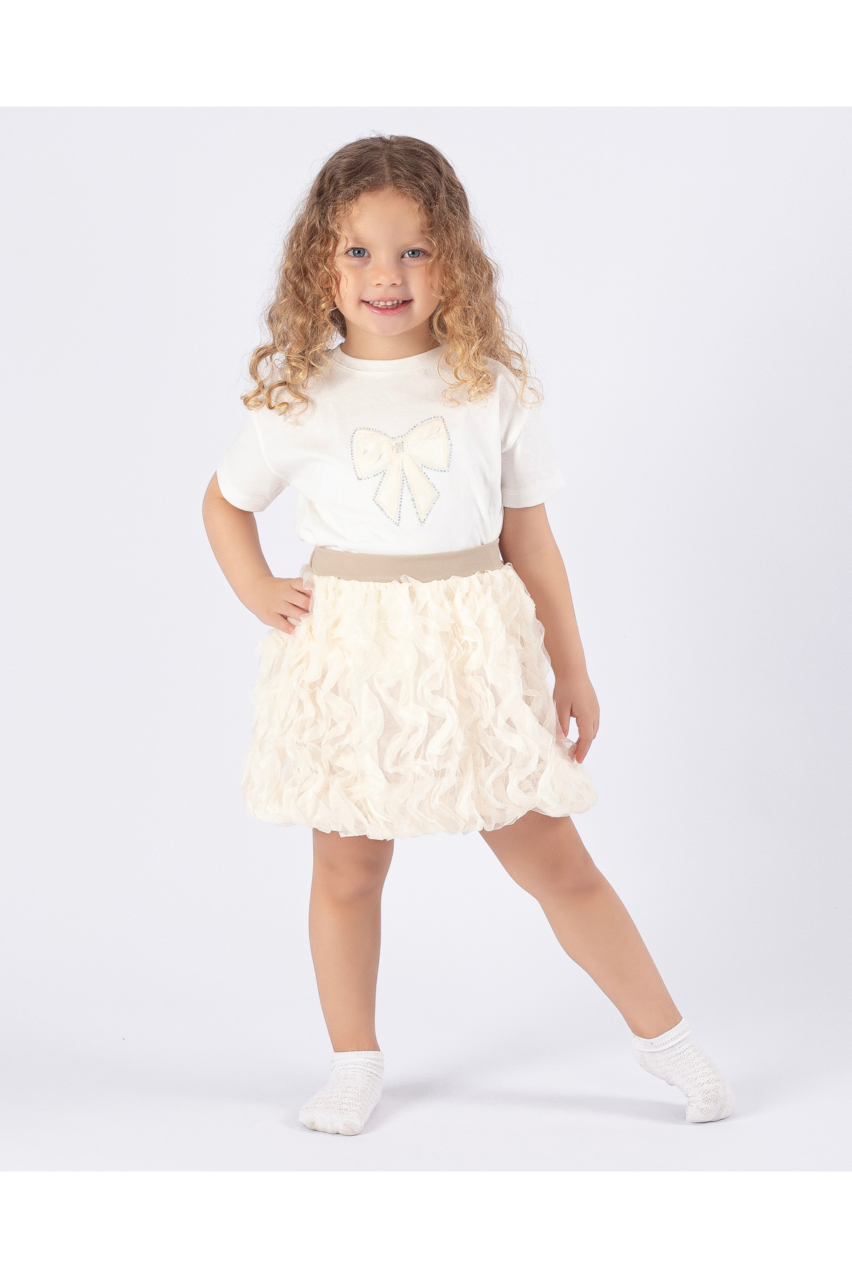 Girls Short Sleeve Bowknot Tutu Princess Skirt Birthday ,Wedding , Special Day Summer Evening Dress ( 2-3-4-5 Years Dress )