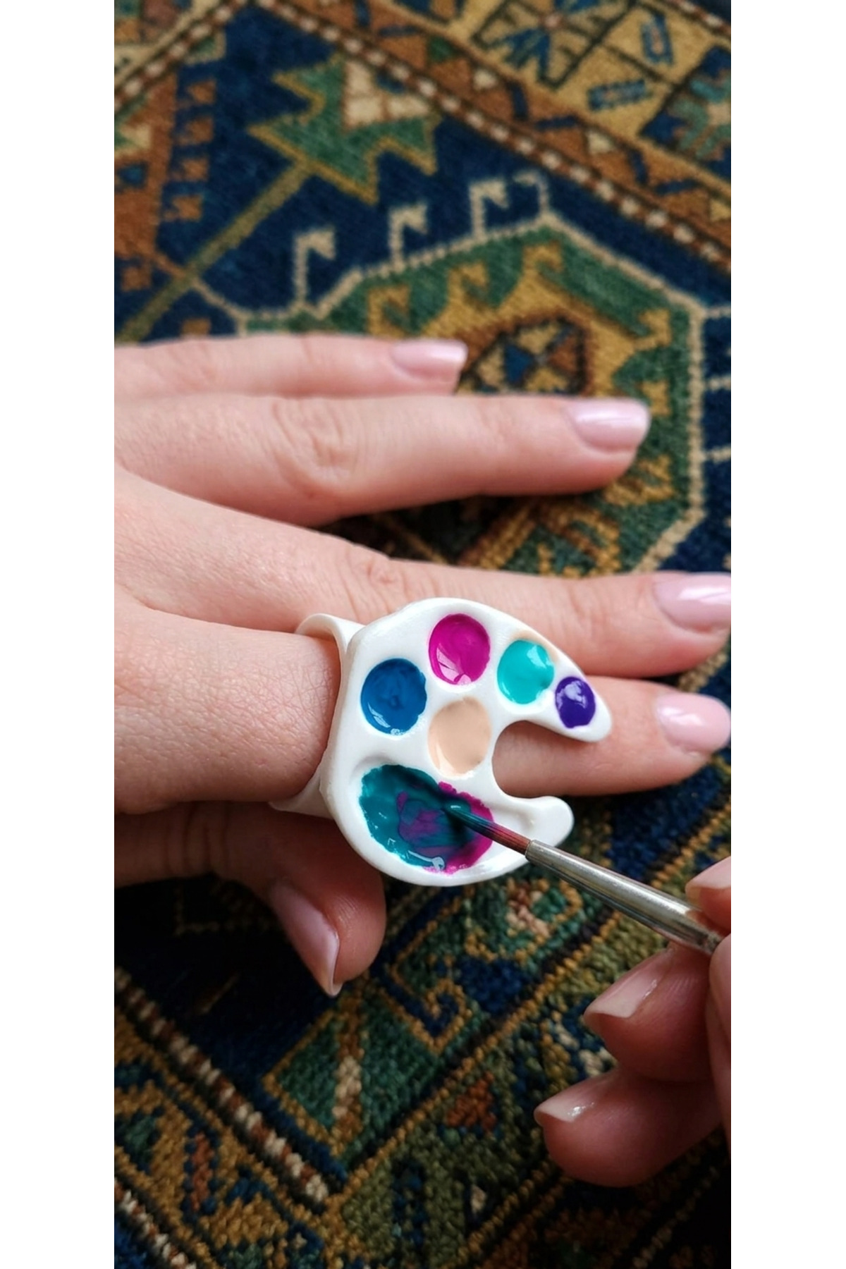 Markasız ucuz Nail Art Yüzük Palet - Tırnak Süsleme ve Oje Karıştırma Aparatı — BABURAPLT