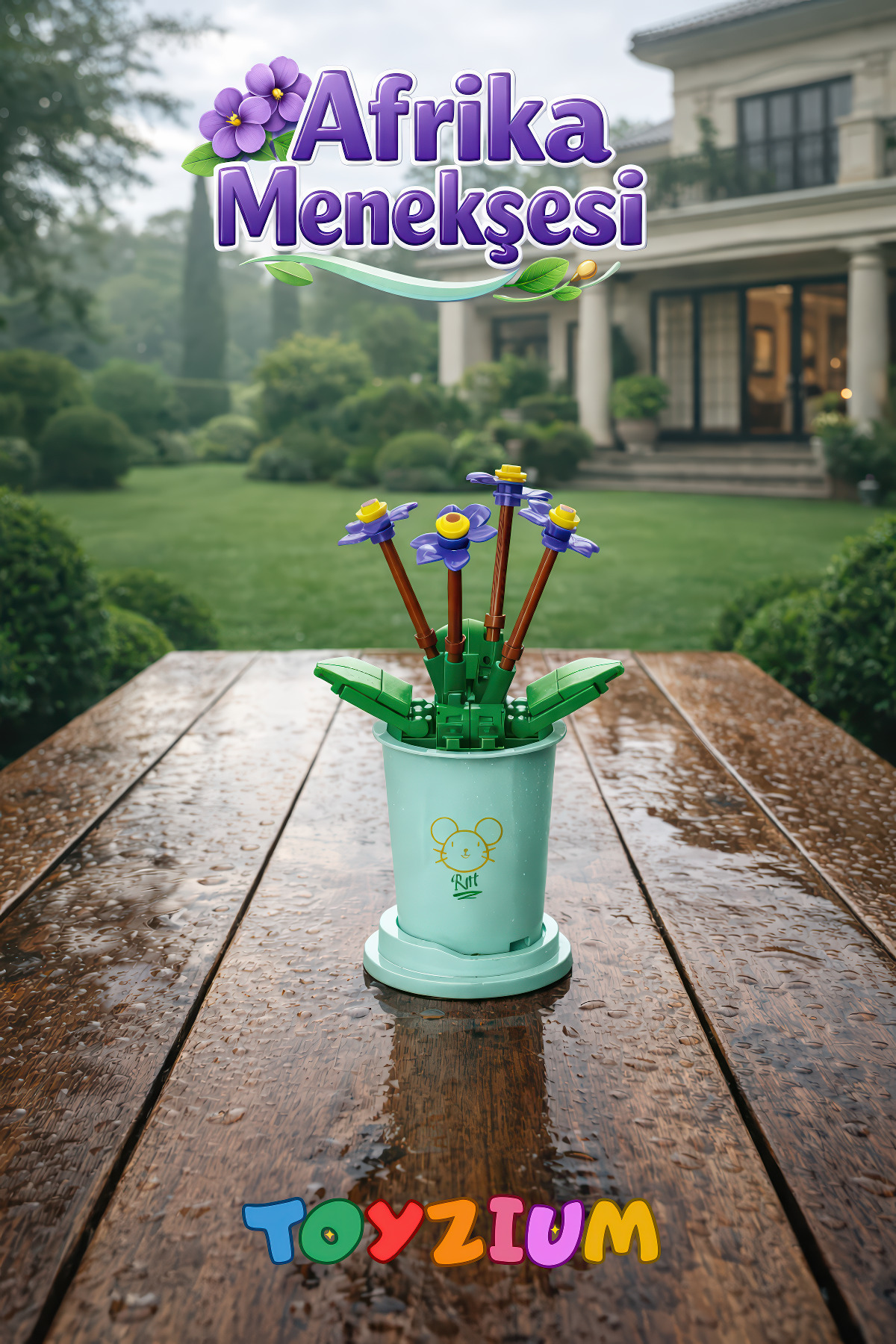 Shem Florist Afrika Menekşesi Yapı Blok Çiçek Seti (62 Parça) - Saintpaulia Ionantha Wendl Plant Series fotoğrafı 2 (önizleme)
