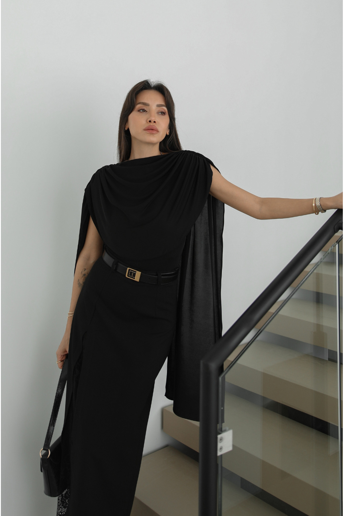 Havoş  Siyah Yaka Detaylı Bodysuit Bluz - Görsel 3