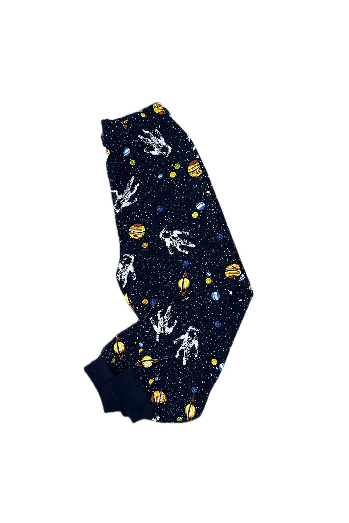 byalisdmr ERKEK ÇOCUK PİJAMA TAKIMI ASTRONOT UZAY TEMALI %100 PAMUK SÜPREM KUMAŞ KISA KOLLU BİSİKLET YAKA fotoğrafı 6 (önizleme)