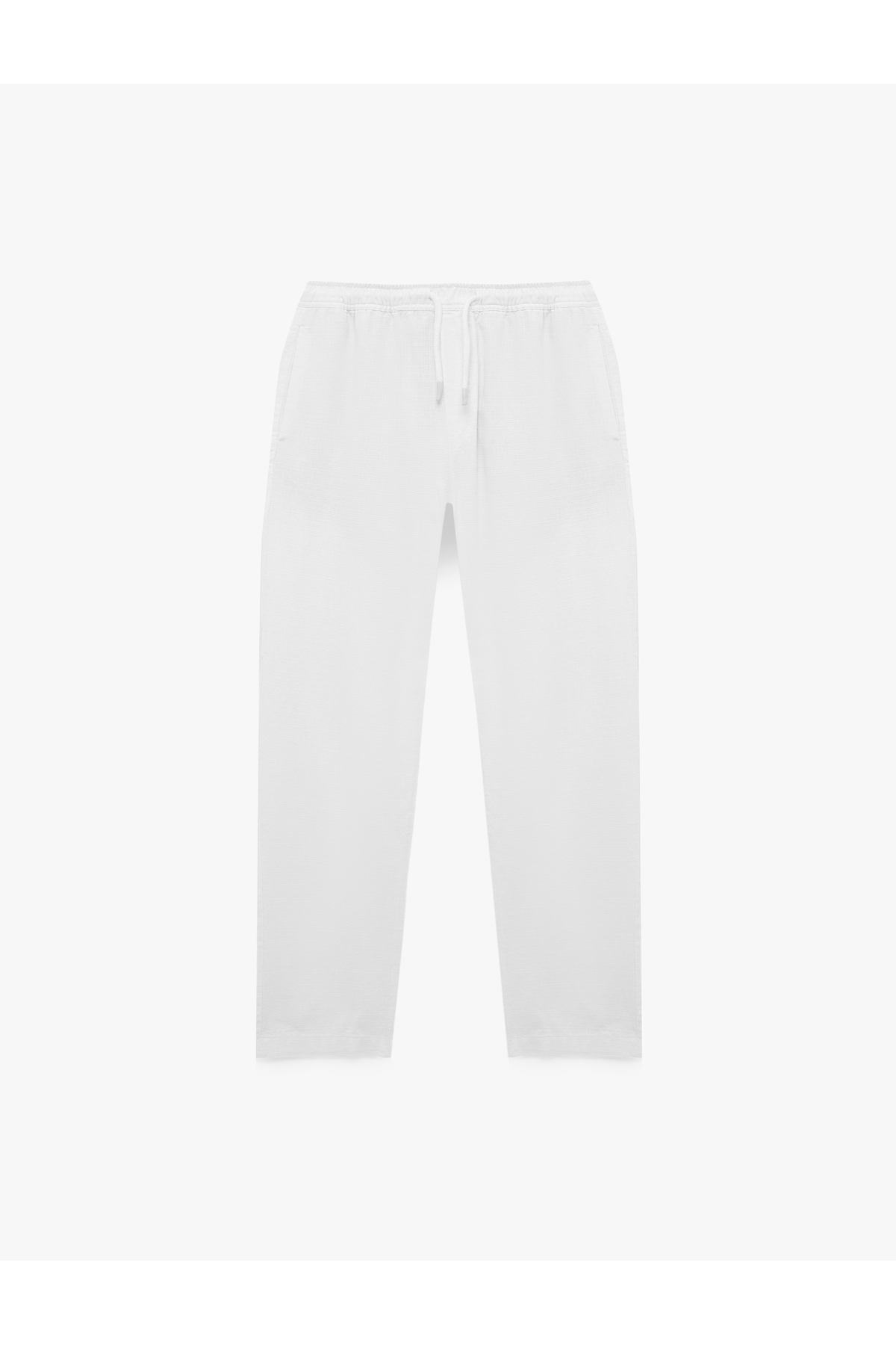 Straight Fit Cepli Pamuklu Beli Bağcıklı Pantolon — سفید 6SAM40052HW — تصویر 2 از 4