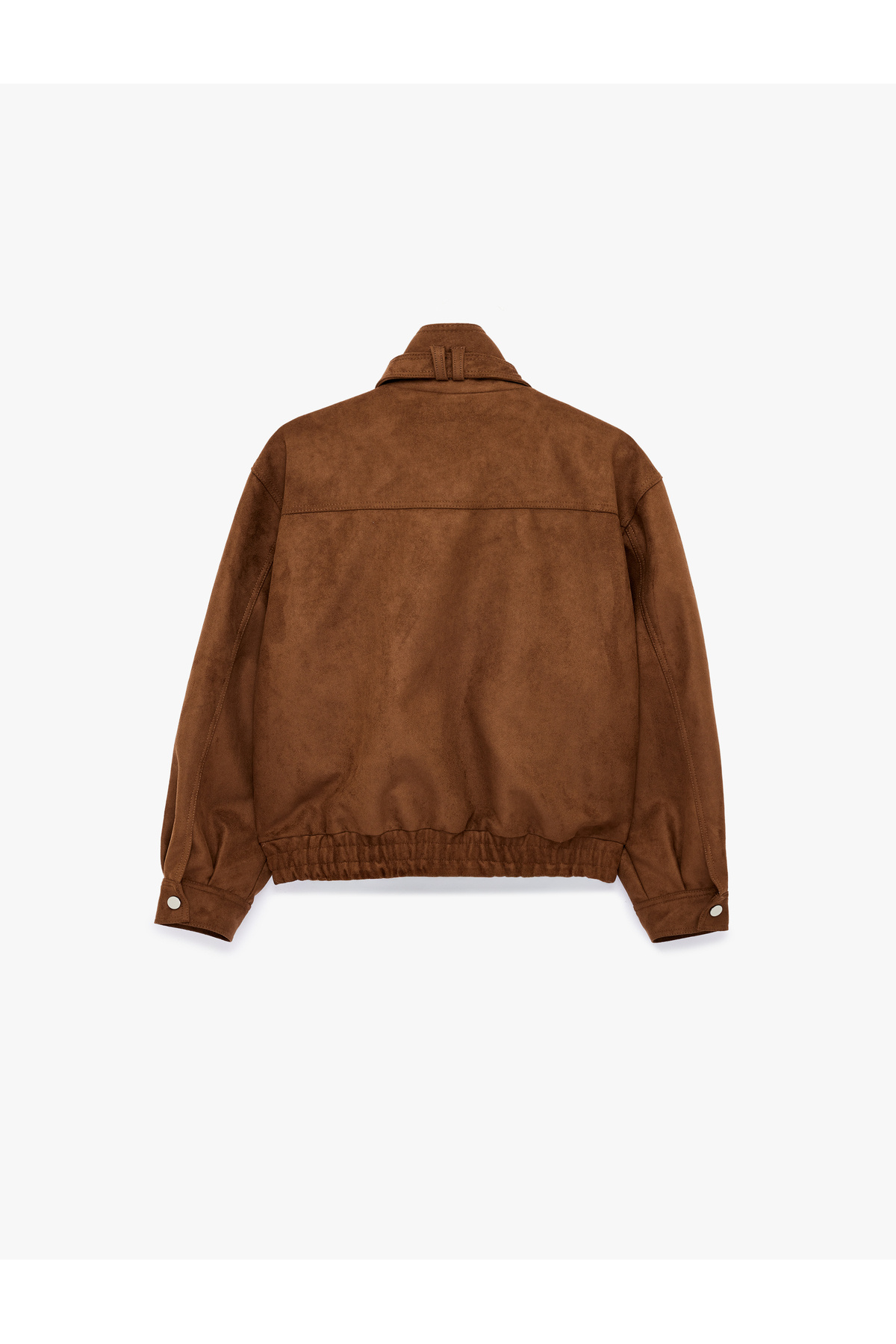 Koton  Uzun Kollu Cep Detaylı Fermuarlı Dik Yaka Süet Görünümlü Ceket - Görsel 5