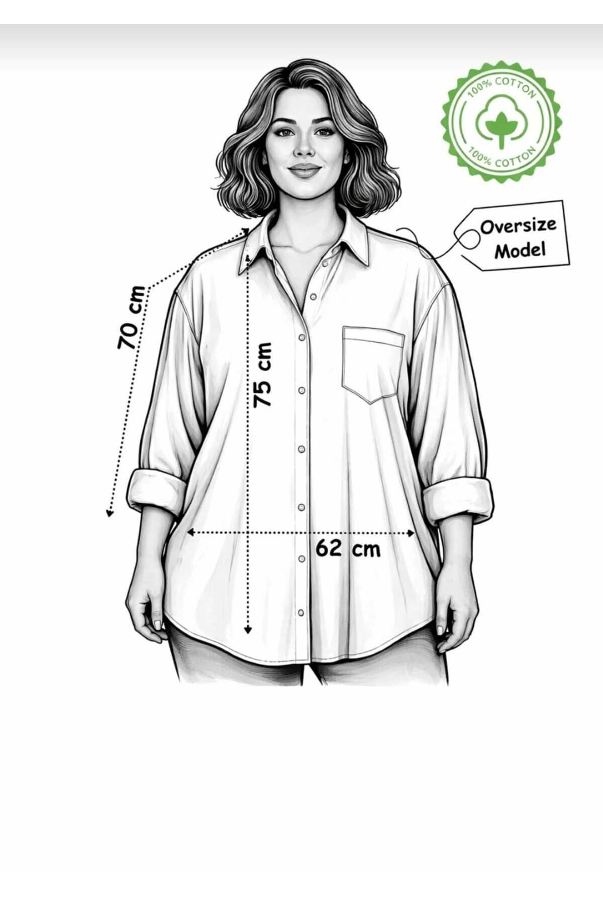 blackbonds  3 lü sarı ındıgo acıkpembe Oversize Keten Dokulu %100 Pamuk Tek Cepli Salaş Gömlek - Görsel 2