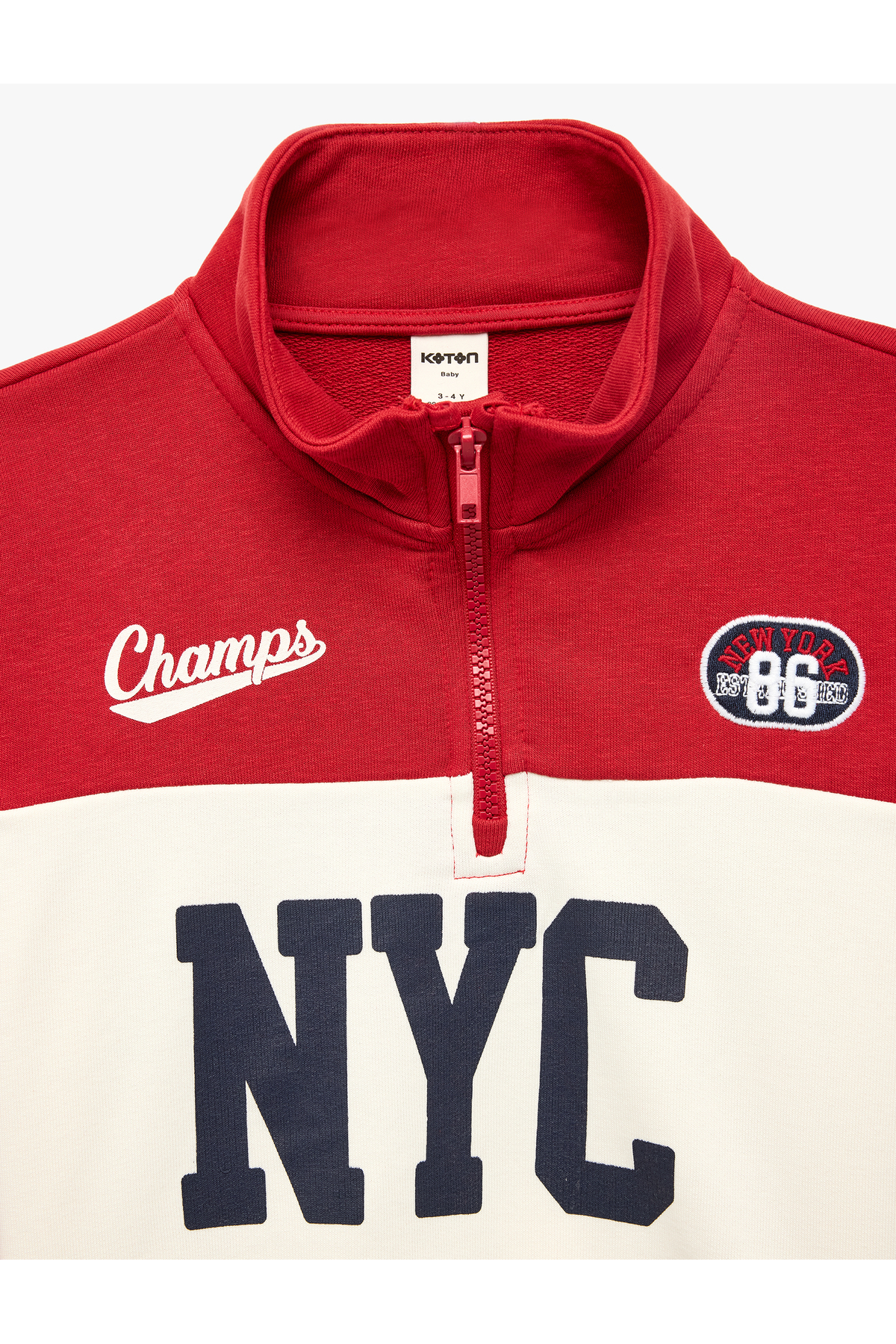 Koton Uzun Kollu Renk Bloklu Dik Yaka Sweatshirt fotoğrafı 3 (önizleme)