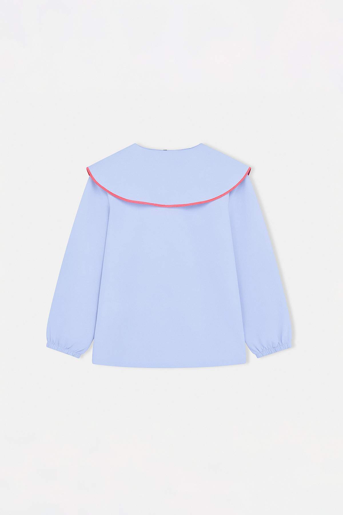 Trendyolmilla  Mavi Bebe Yaka Kalp Desenli Dokuma Kız Çocuk Bayramlık Gömlek TKDSS26GO00003 - Görsel 6