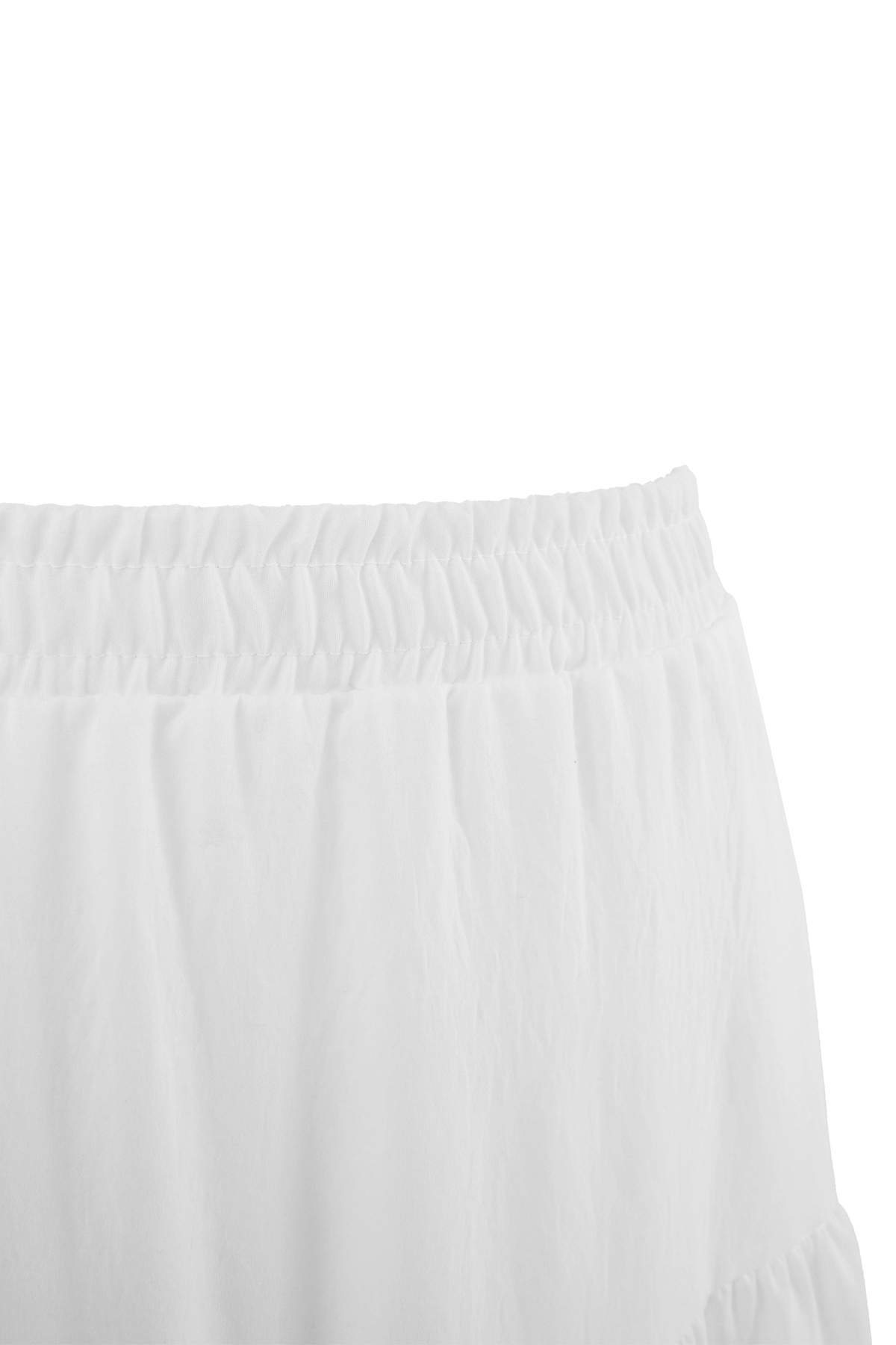 Trendyolmilla  Beyaz Dokuma Büyük Beden Etek TBBSS26AZ00005 - Görsel 5