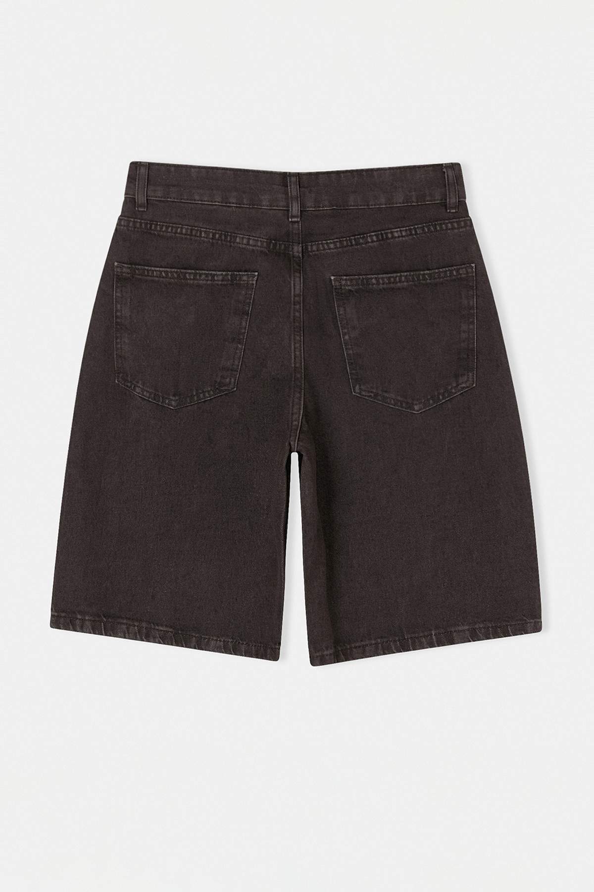 Trendyolmilla  Kahverengi Vintage Yıkama Yüksek Bel Denim Bermuda TWOSS26SR00105 - Görsel 6