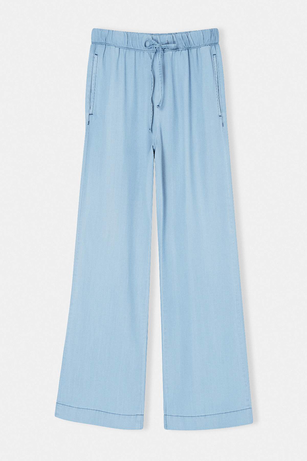 Trendyolmilla  Mavi Yüksek Bel Wide Leg More Sustainable %100 Tencel Jeans TWOSS26JE00235 - Görsel 5