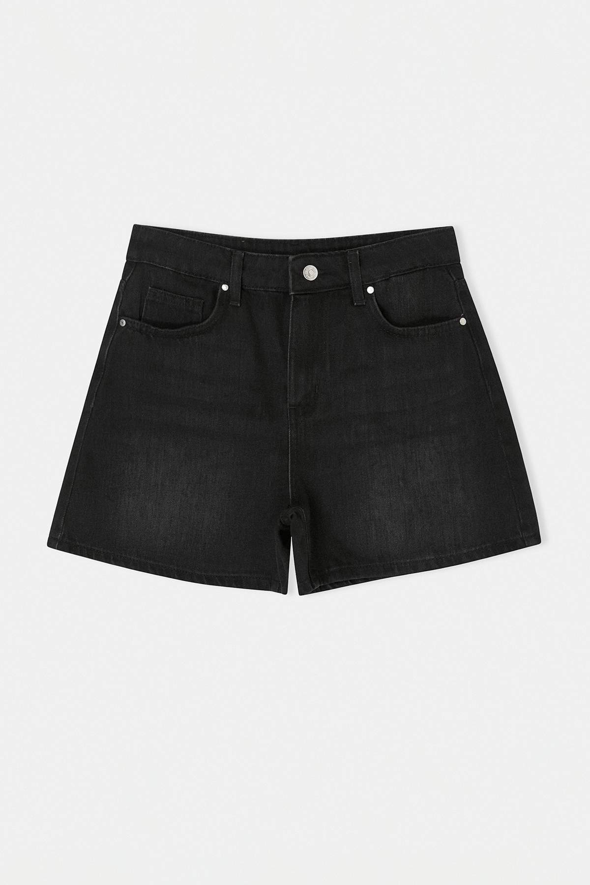 Trendyolmilla  Premium Siyah Tencel Karışımlı Kumaş City Boy Denim Şort TWOSS26SR00186 - Görsel 6
