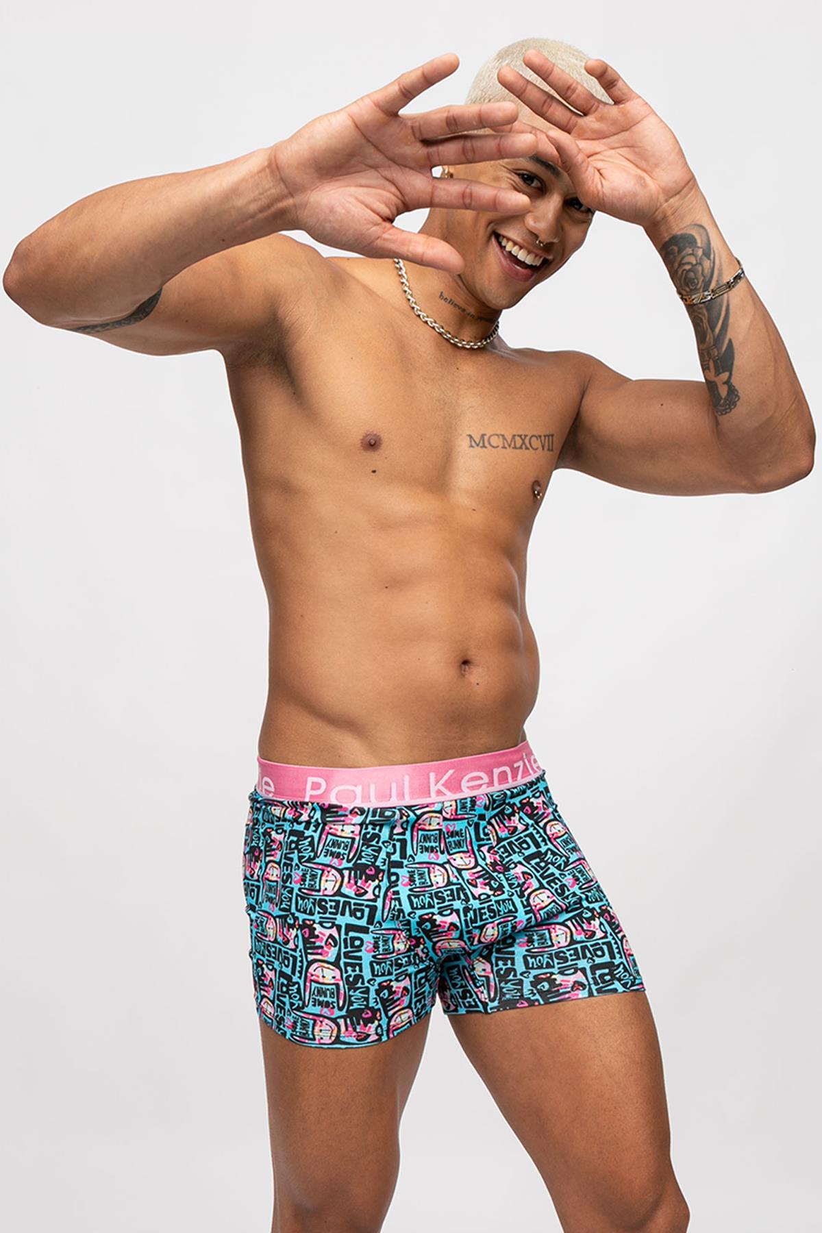 Paul Kenzie Unique Effect Desenli Erkek Boxer - Love Bunny görsel 3