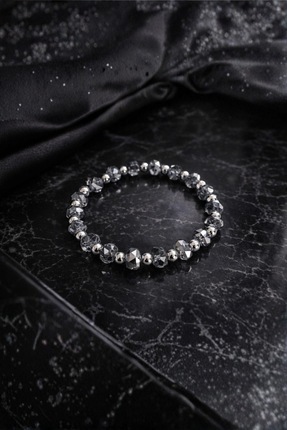 LuneraBag Kristal Bileklik Kadın – Parlak Beyaz Taşlı Premium Elastik Şık Bil...